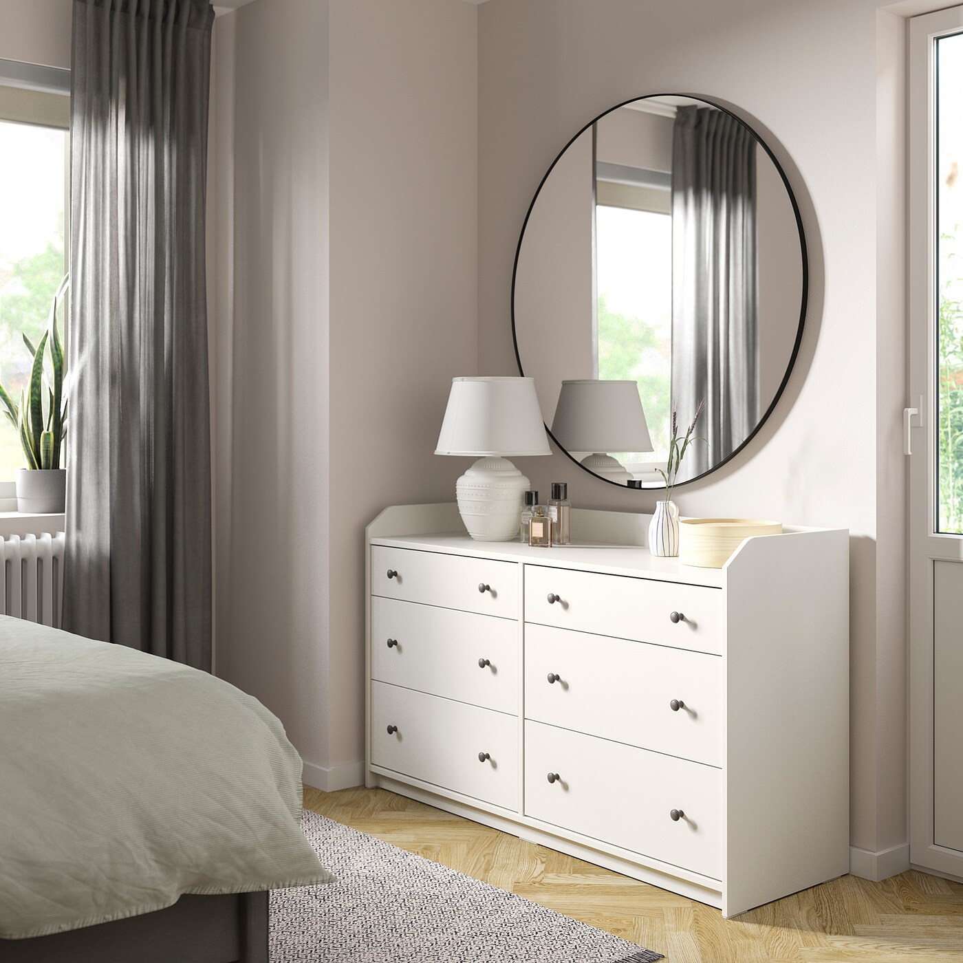 HAUGA chest of 6 drawers white IKEA