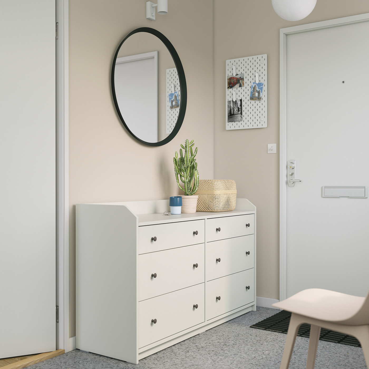 IKEA　HAUGA/ハウガ：チェスト（引き出し×6）ホワイト HAUGA chest of 6 drawers white - IKEA