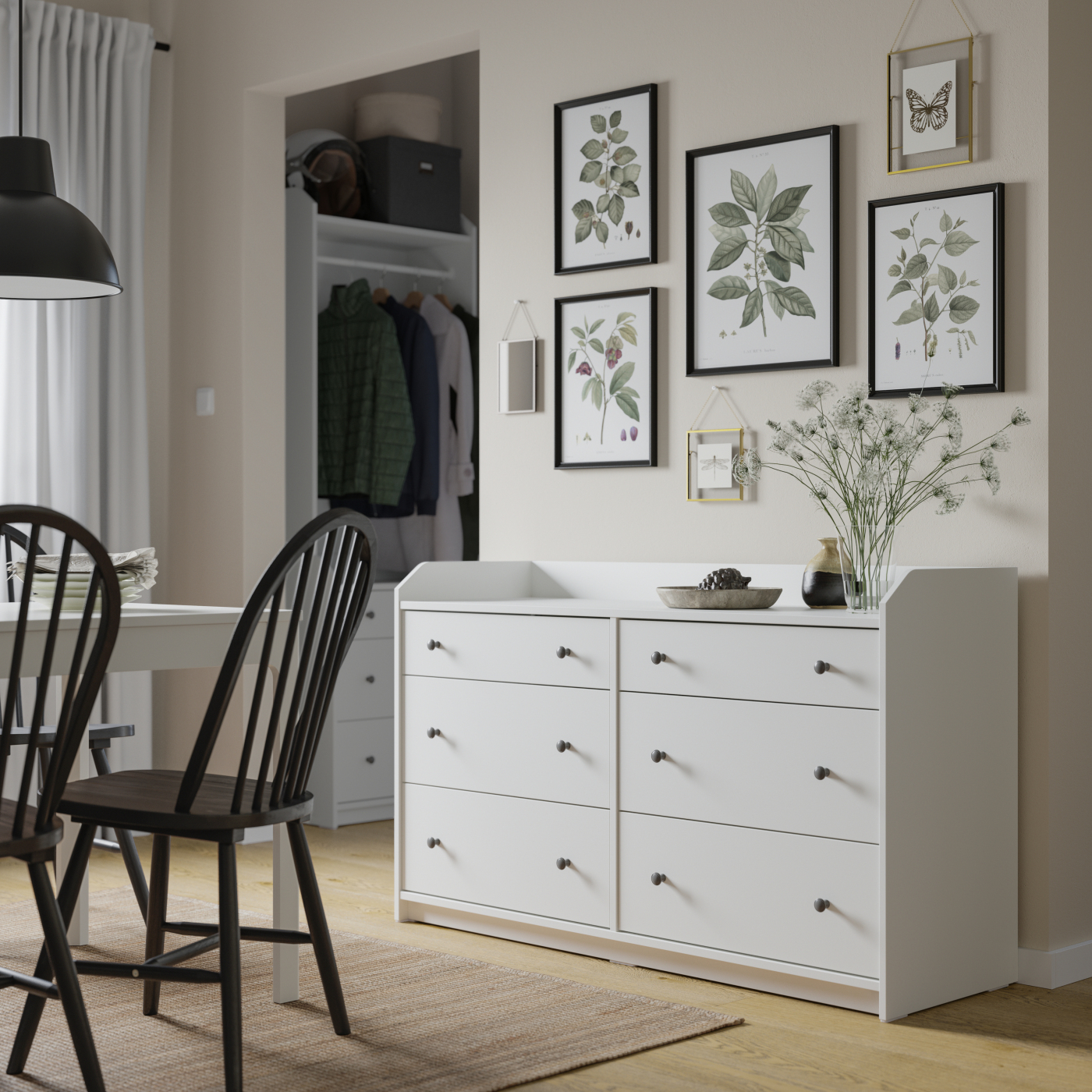 IKEA　HAUGA/ハウガ：チェスト（引き出し×6）ホワイト HAUGA chest of 6 drawers white - IKEA
