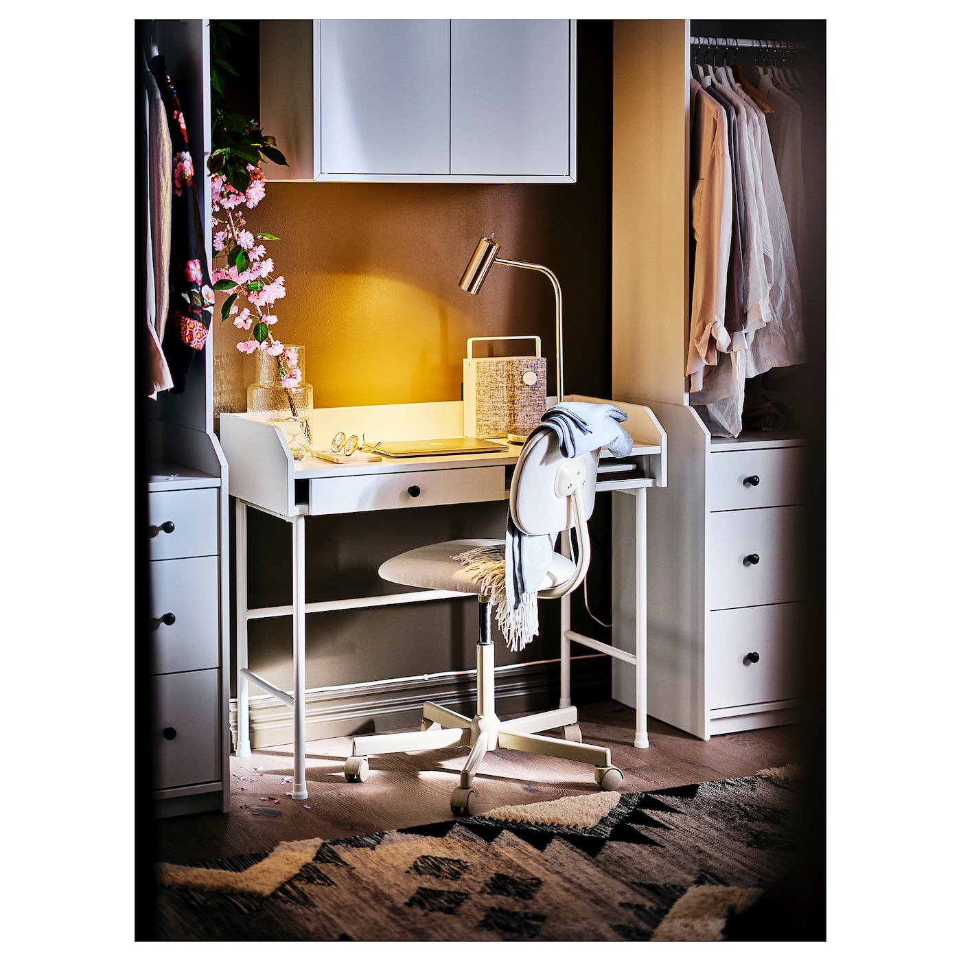 IKEA HAUGA ベージュ パソコンデスク HAUGA ハウガ デスク, ベージュ, 100x45 cm - IKEA