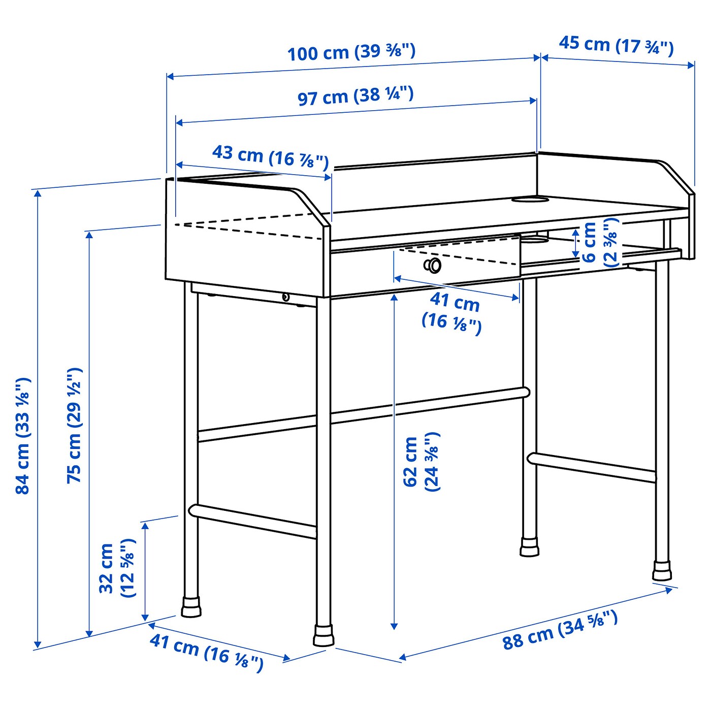 IKEA HAUGA ベージュ　デスク HAUGA ハウガ デスク, ベージュ, 100x45 cm - IKEA