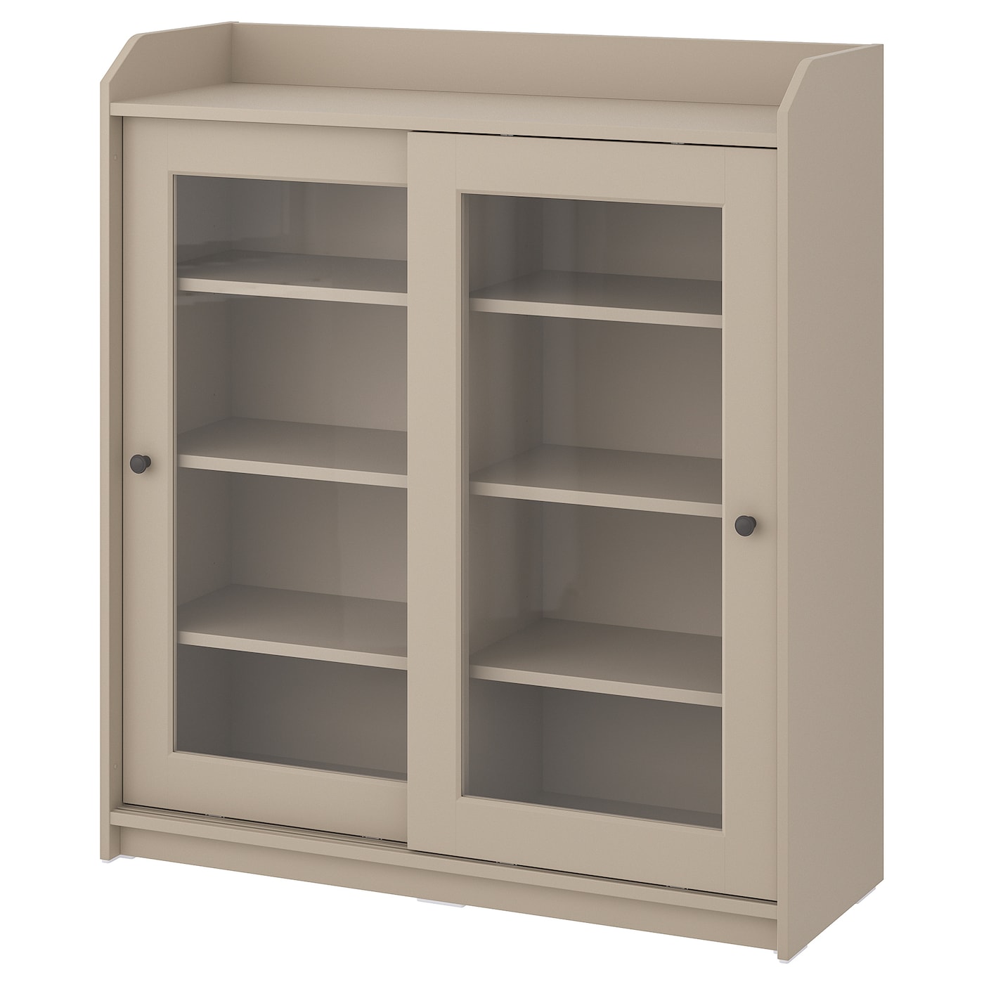 HAUGA glass-door cabinet beige - IKEA