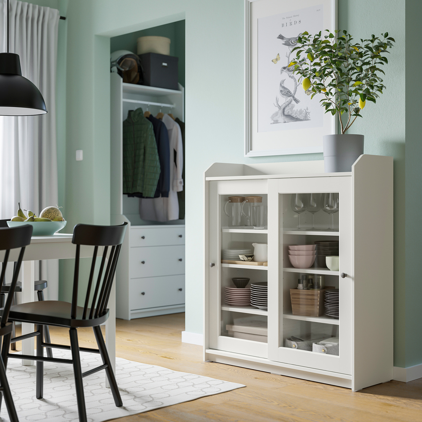 HAUGA glass-door cabinet white - IKEA