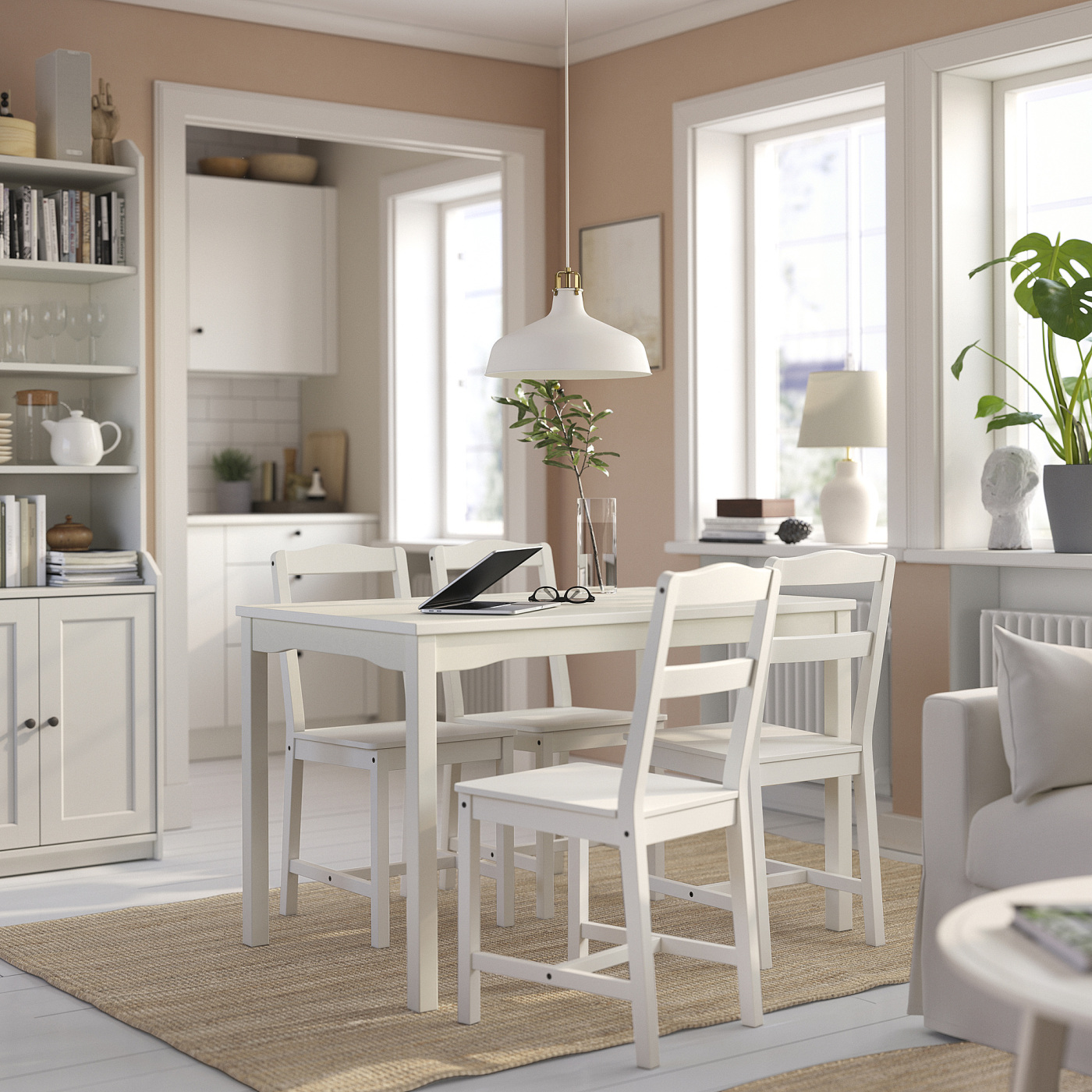 HAUGA / HAUGA table and 4 chairs white/white - IKEA