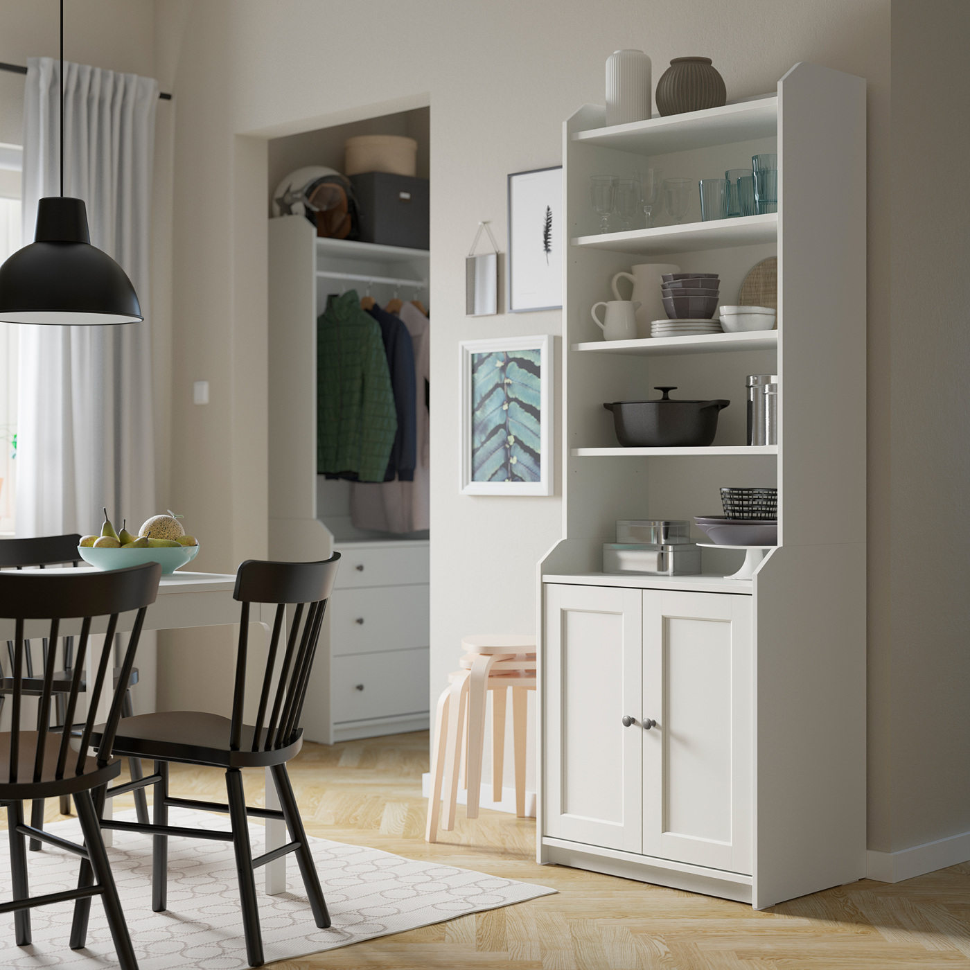 HAUGA high cabinet with 2 doors white - IKEA
