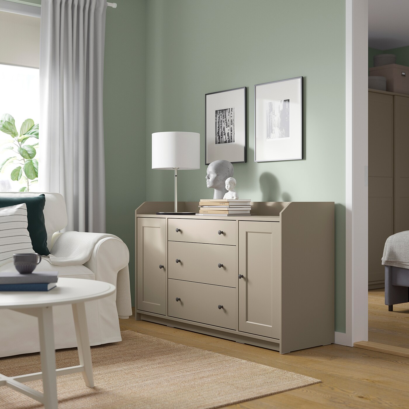 【IKEA】hauga ベージュ HAUGA sideboard beige - IKEA