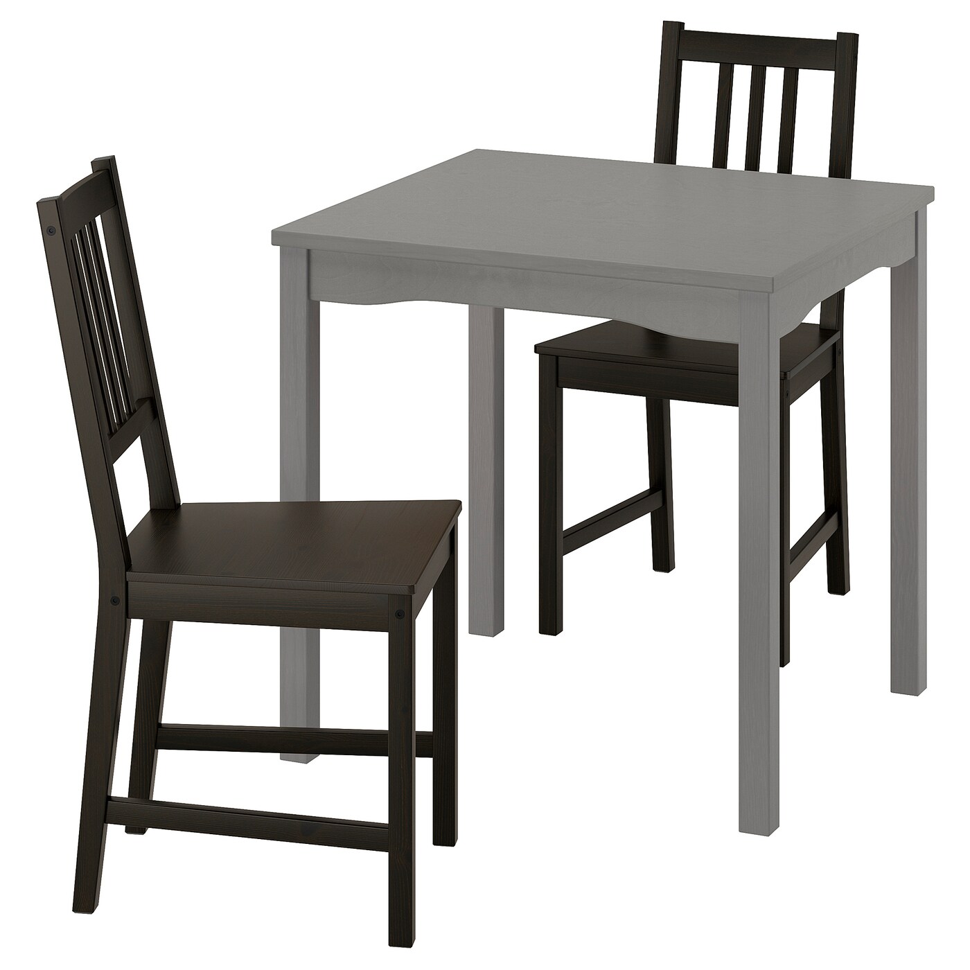 冬ギフト セ HAUGA IKEA - grey/brown-black chairs 2 and table STEFAN / ダイニングチェア