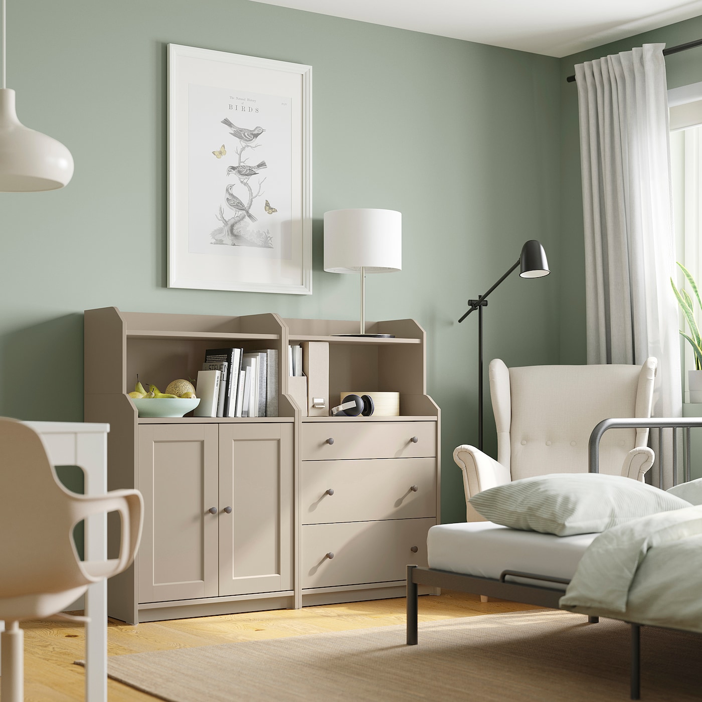 HAUGA storage combination beige - IKEA