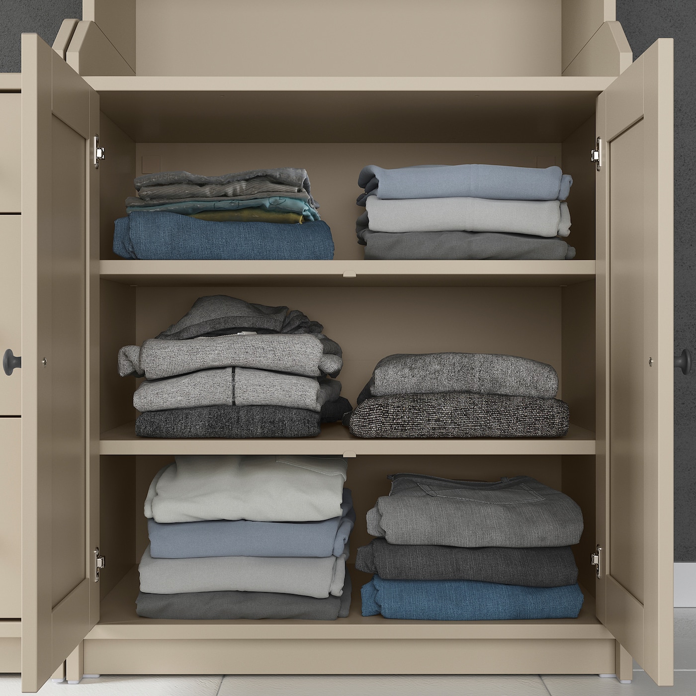 HAUGA storage combination beige - IKEA