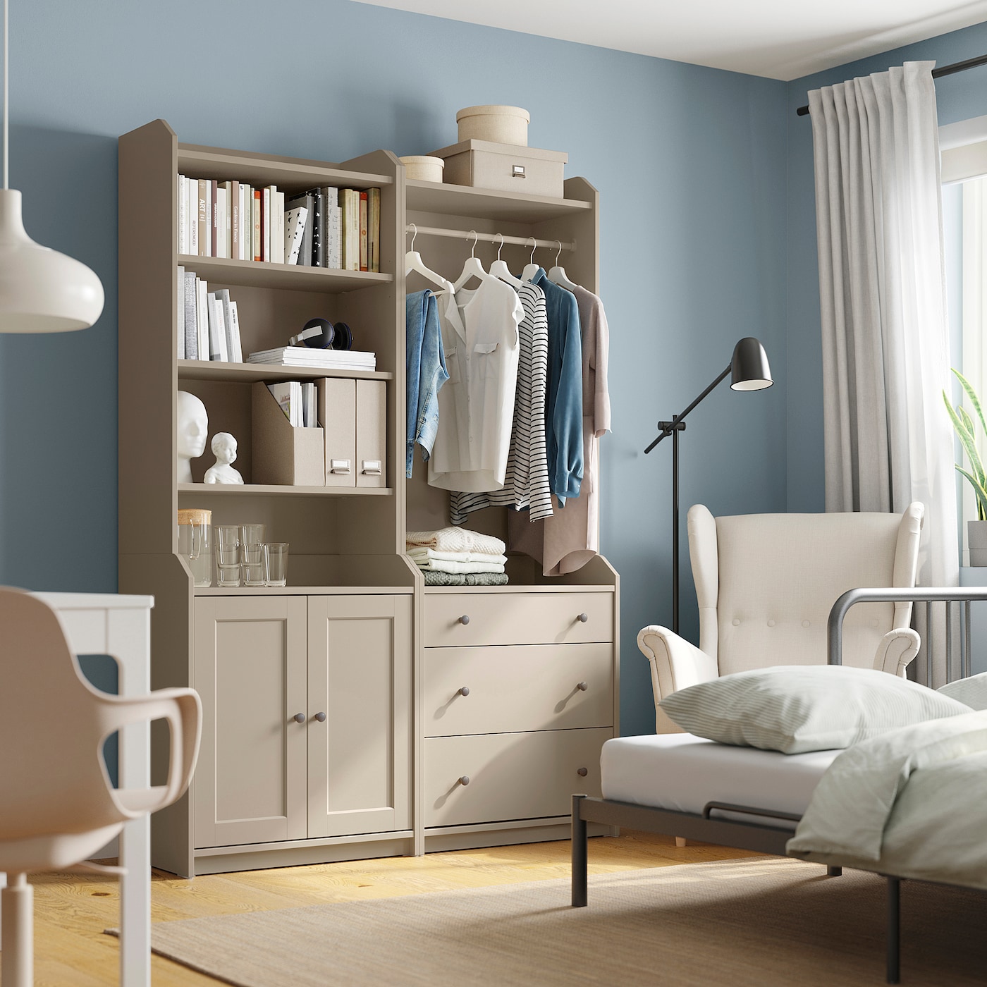 HAUGA storage combination beige - IKEA