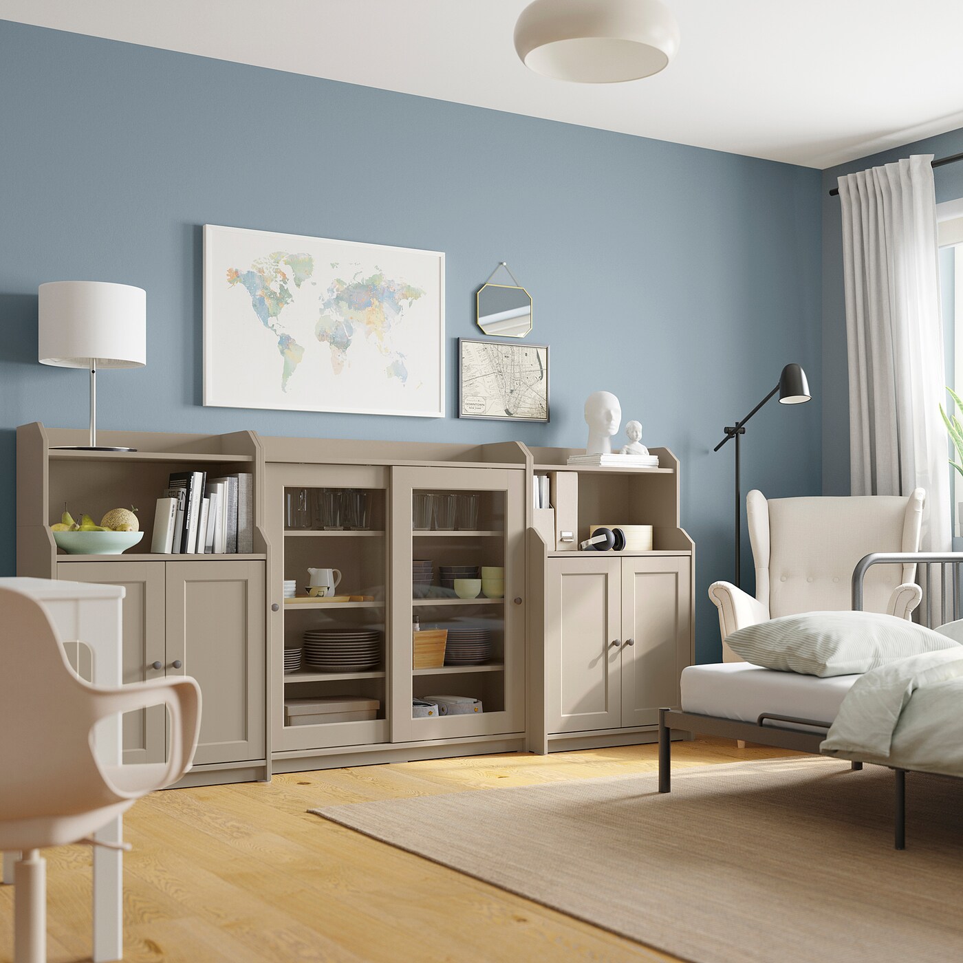 HAUGA storage combination beige - IKEA