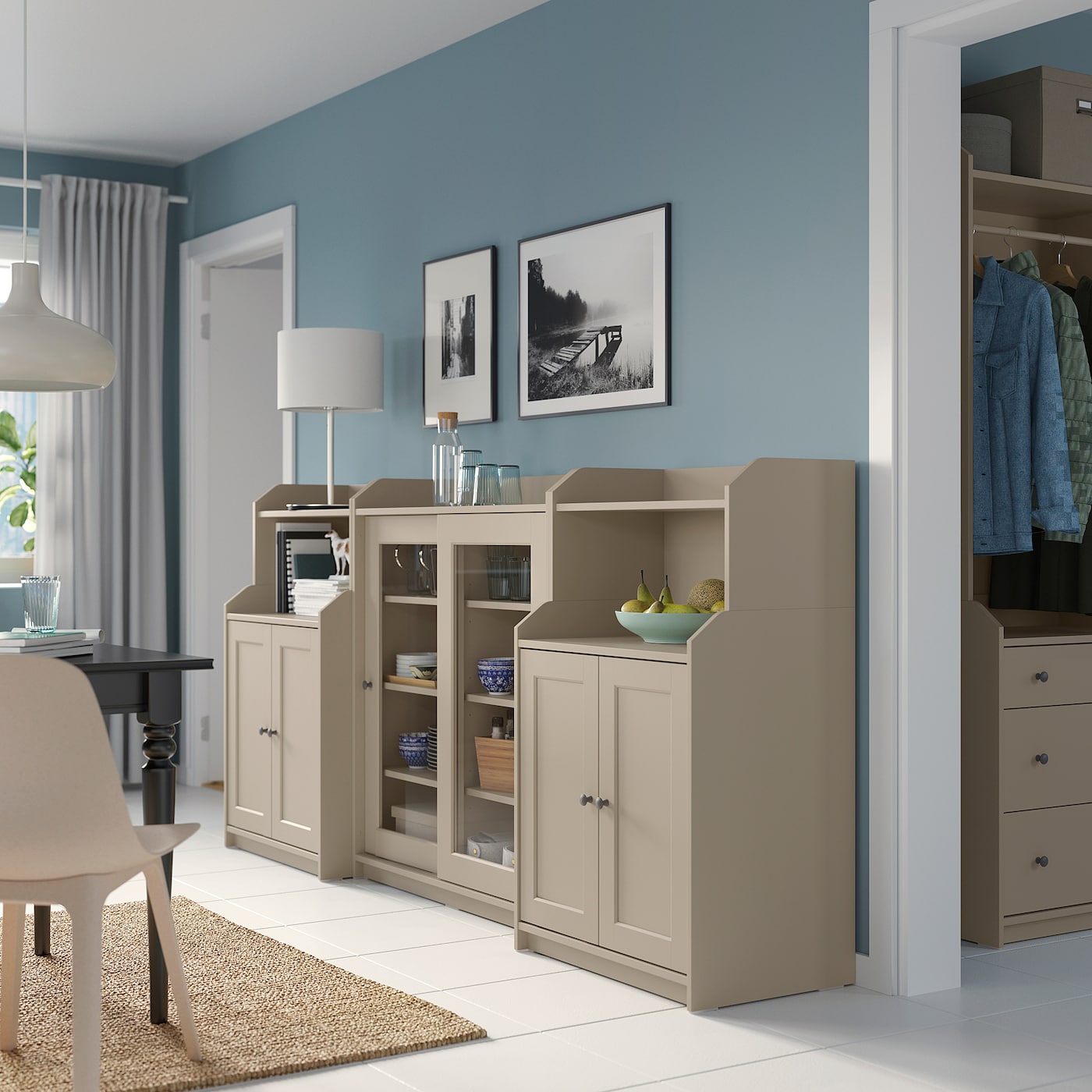 HAUGA storage combination beige - IKEA