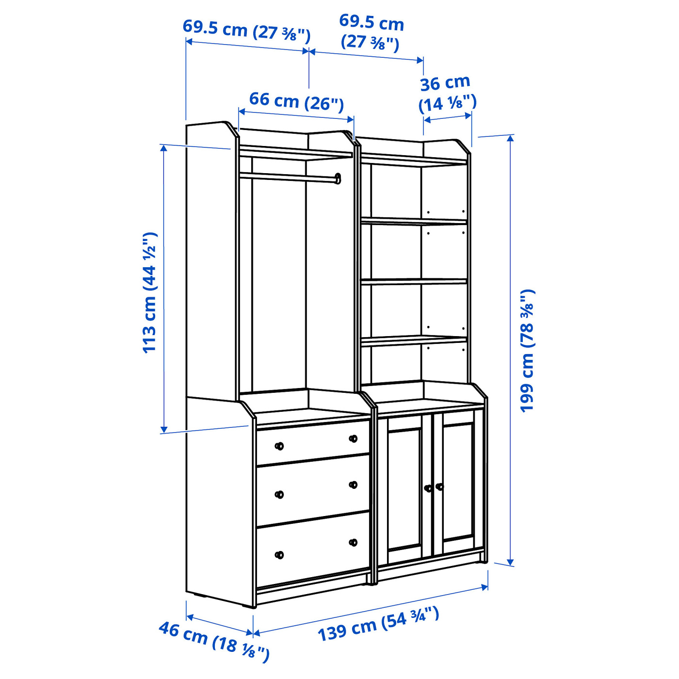 HAUGA storage combination white - IKEA