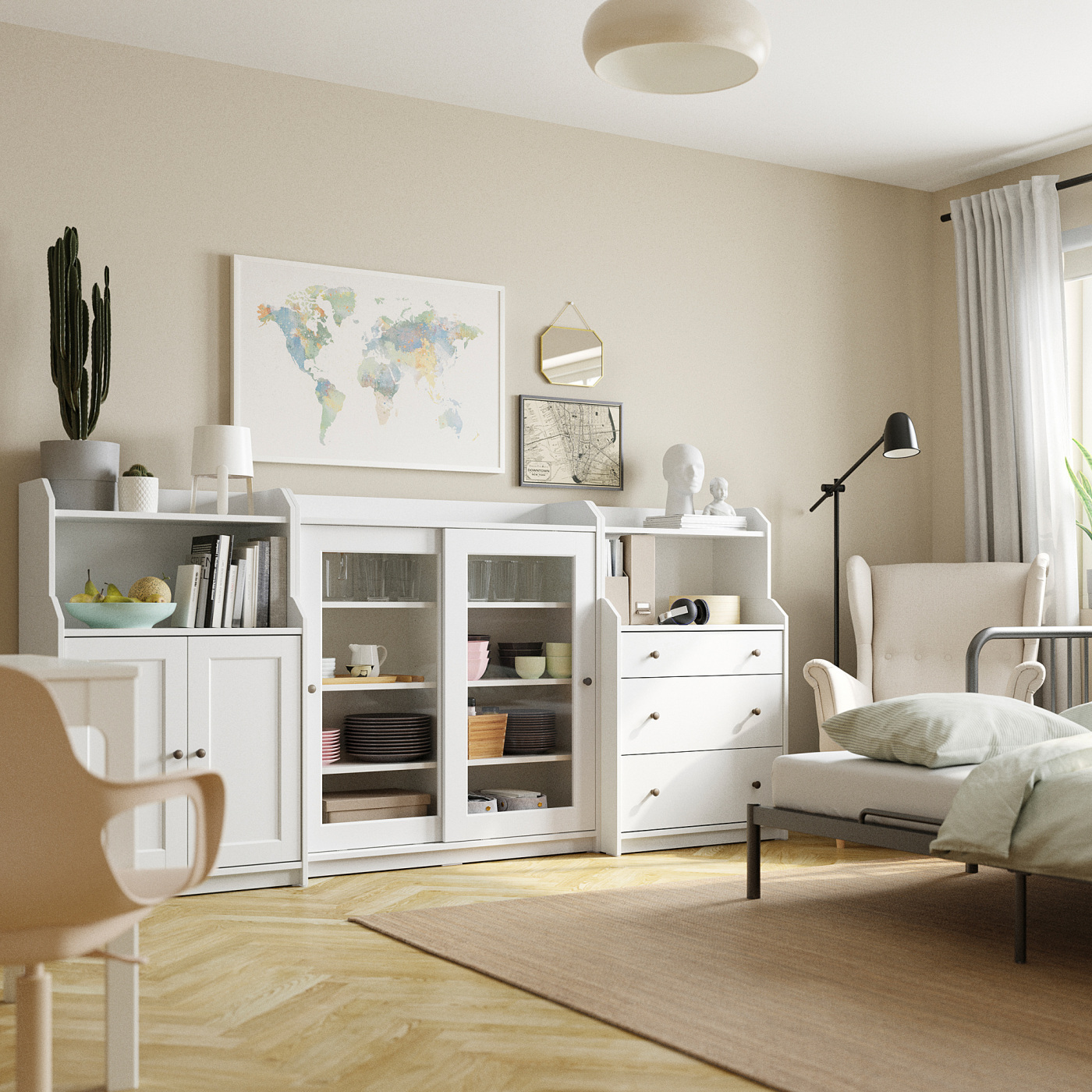 HAUGA storage combination white - IKEA