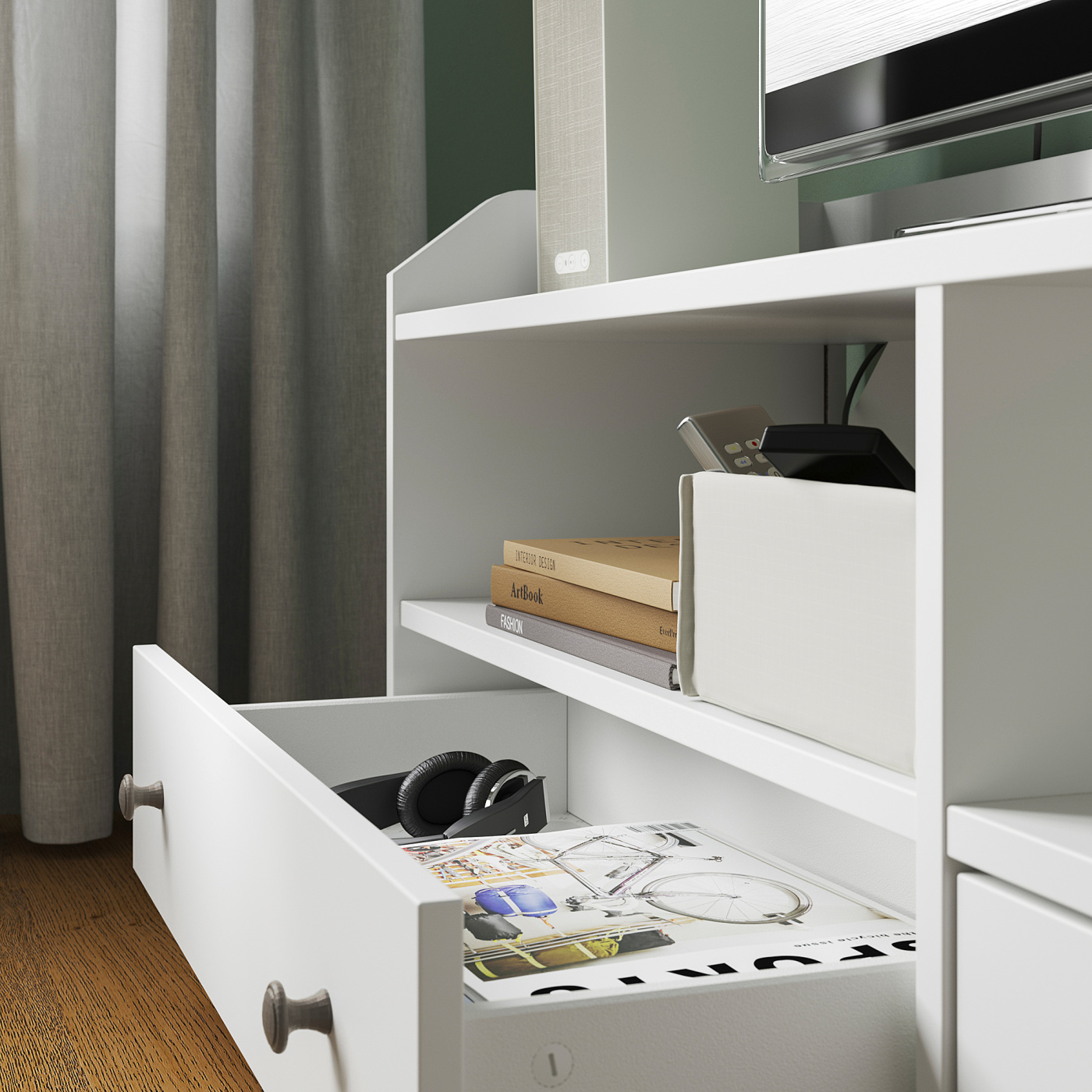 HAUGA TV/storage combination white - IKEA