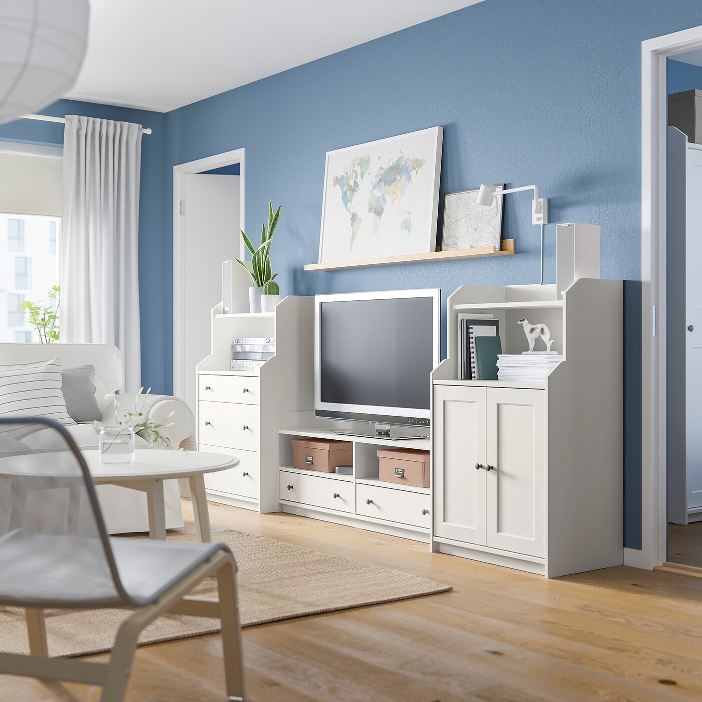 HAUGA TV/storage combination white - IKEA