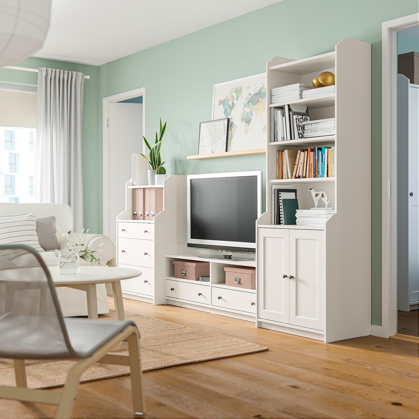 HAUGA TV/storage combination white - IKEA