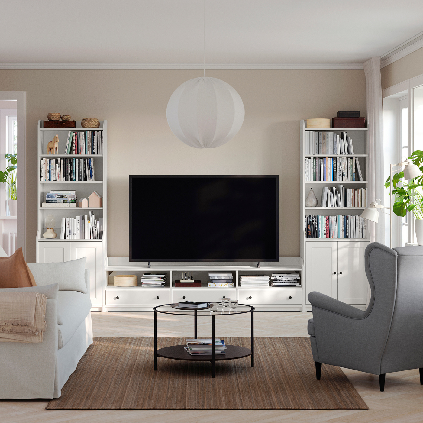 HAUGA TV/storage combination white - IKEA
