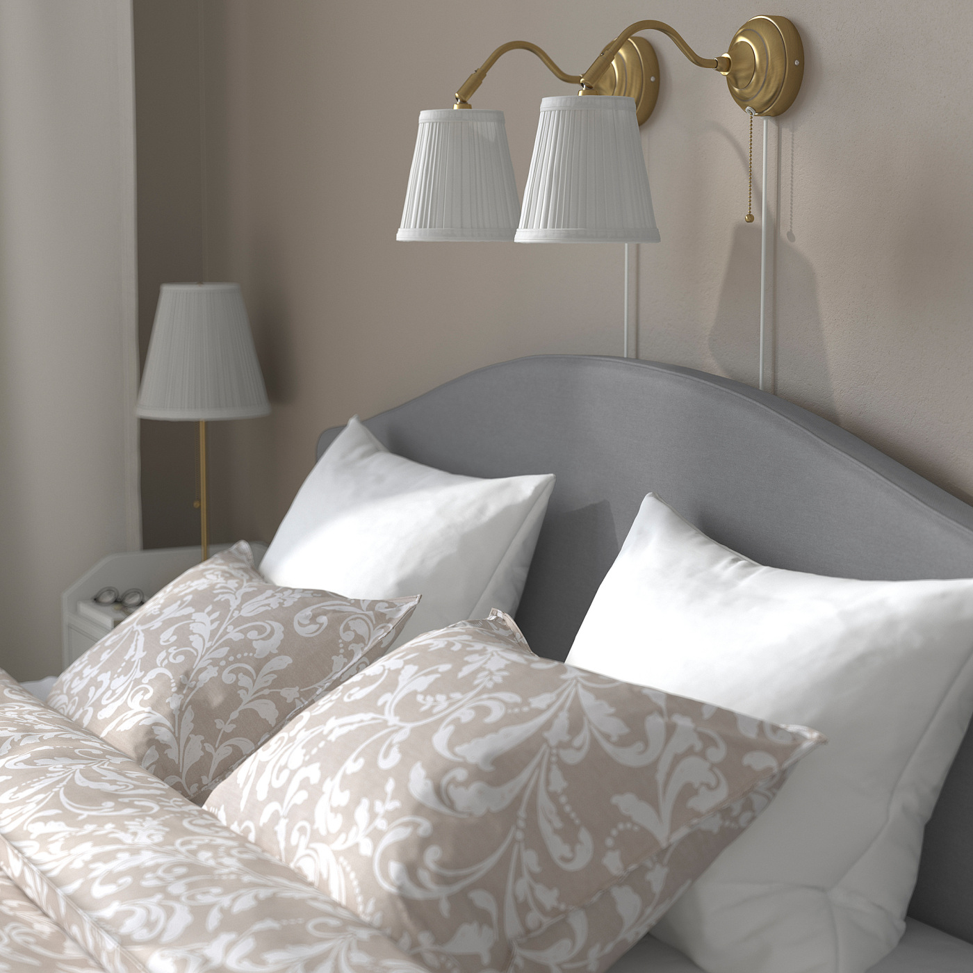 HAUGA upholstered bed frame Vissle grey - IKEA
