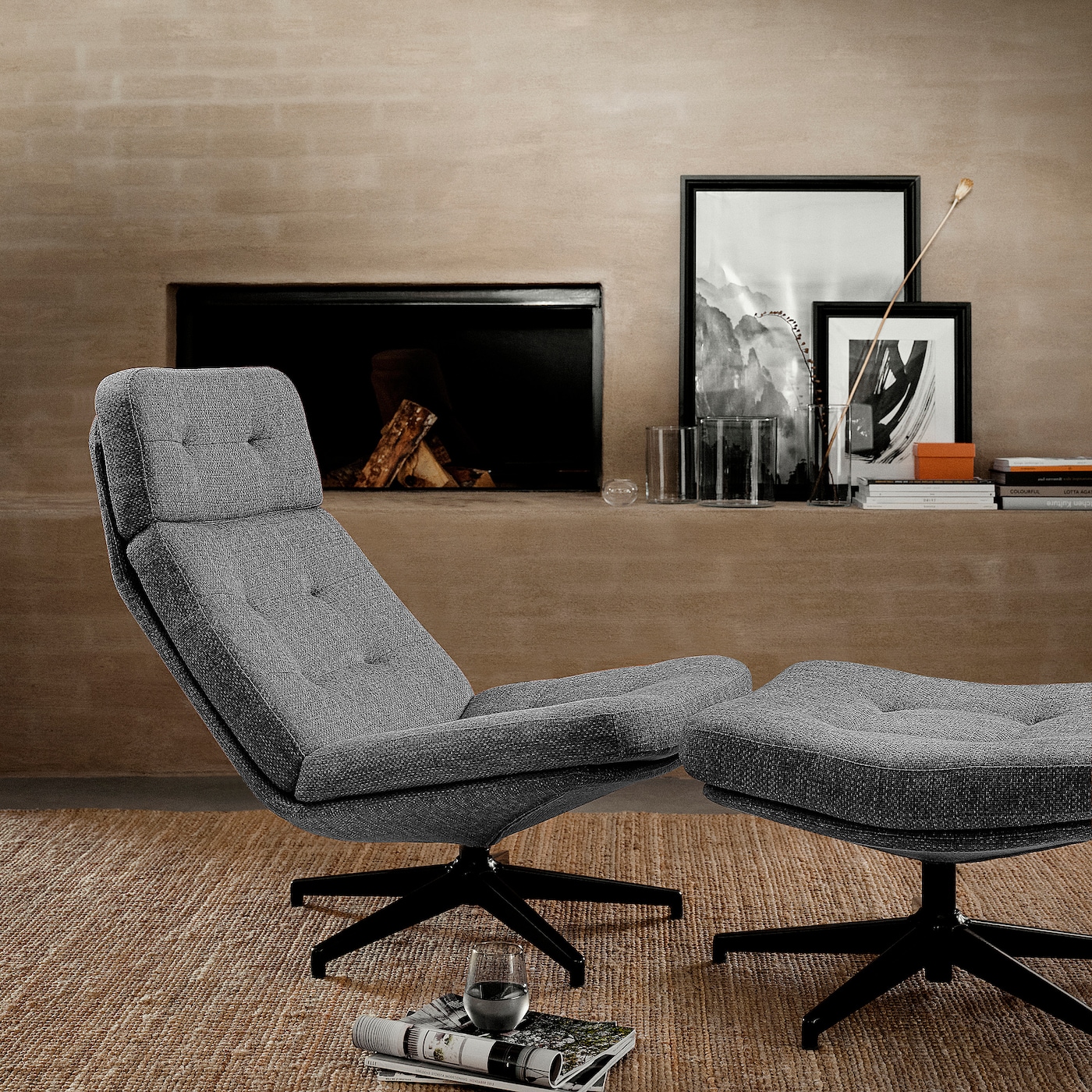 aquamenti　IKEA HAVBERG HAVBERG armchair and footstool Lejde grey/black - IKEA