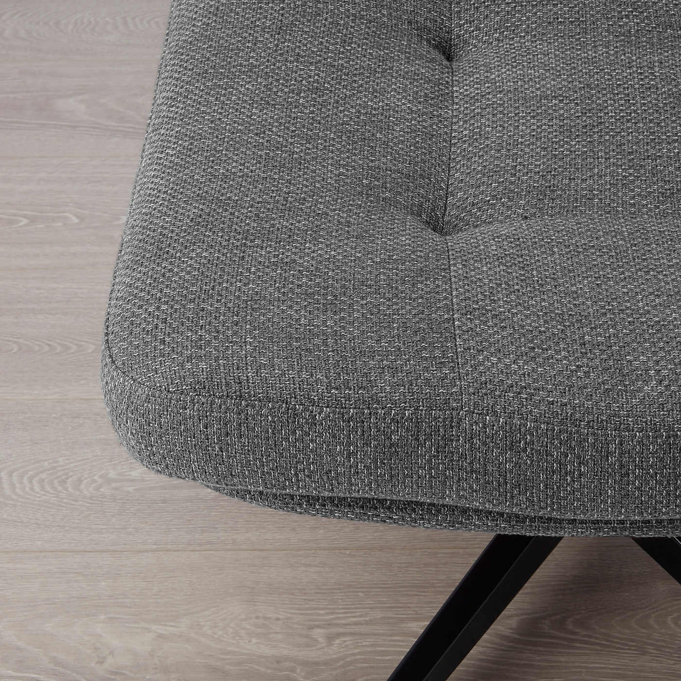 HAVBERG swivel easy chair and footstool Lejde grey/black - IKEA