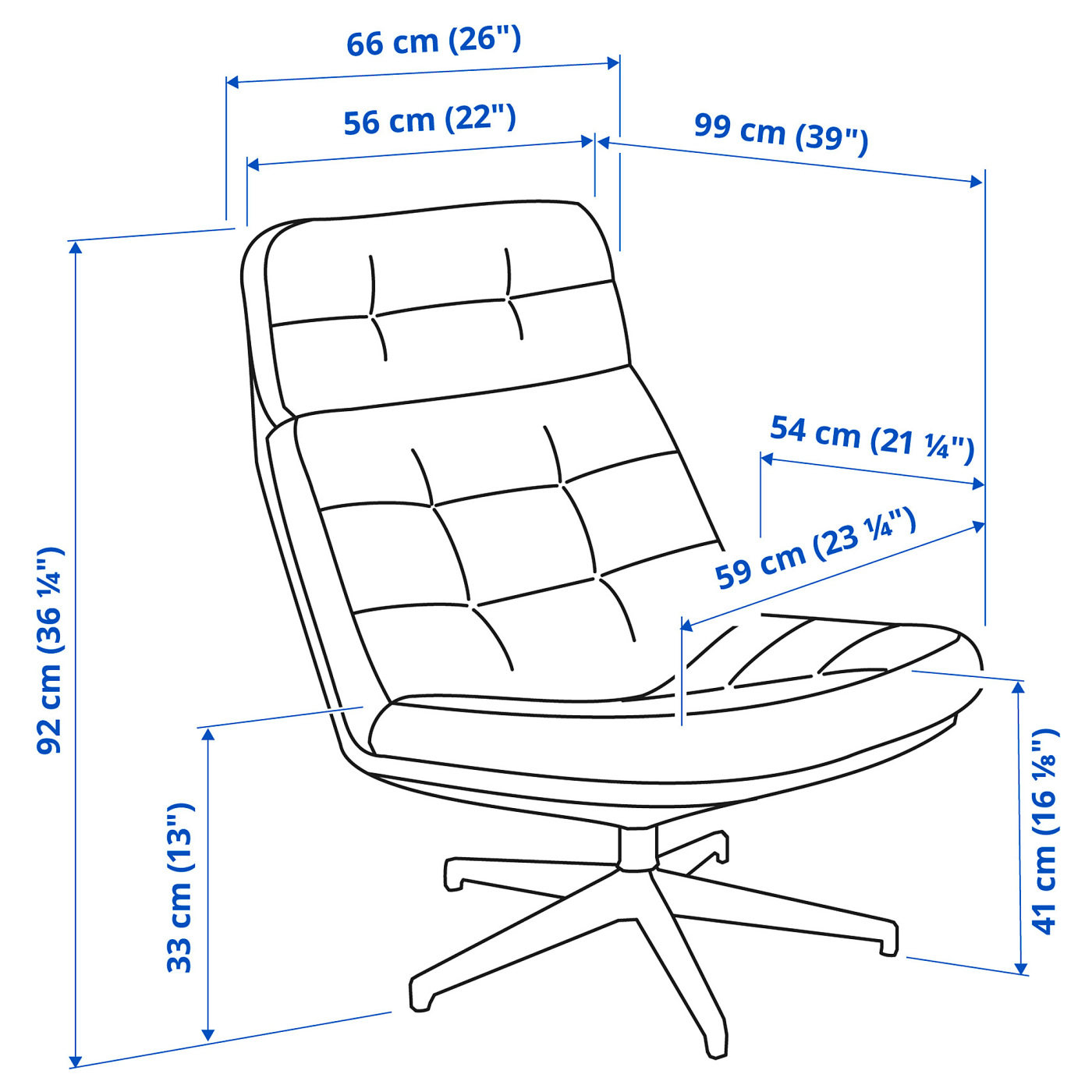 HAVBERG swivel easy chair Grann/Bomstad golden-brown - IKEA