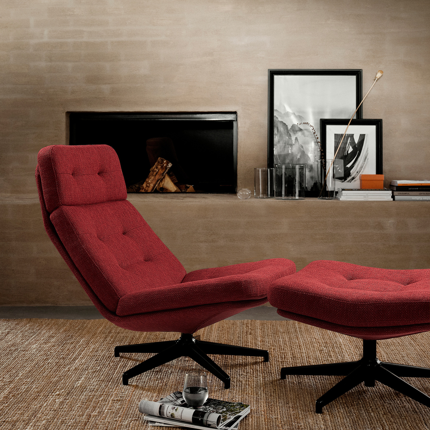 HAVBERG swivel easy chair Lejde red-brown - IKEA