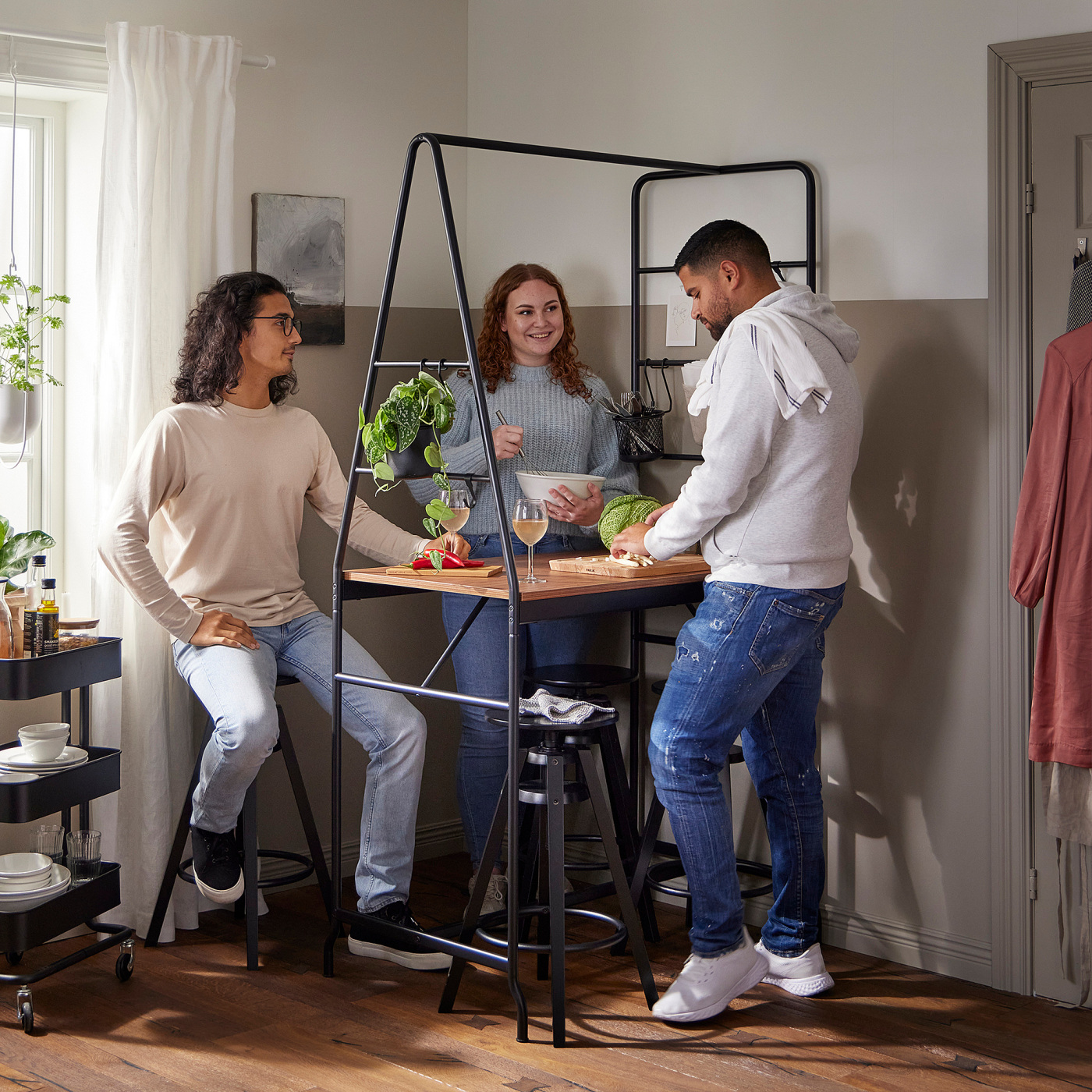 IKEA HAVERUD カウンターテーブル HÅVERUD table with storage ladder black - IKEA