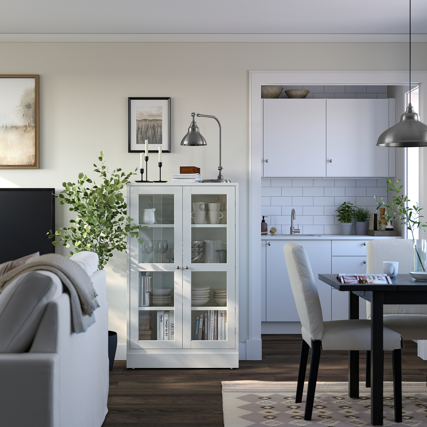 HAVSTA glass-door cabinet with plinth white/clear glass - IKEA