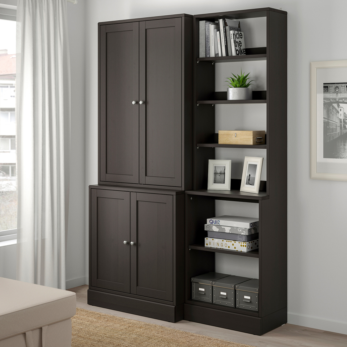 HAVSTA storage combination dark brown - IKEA
