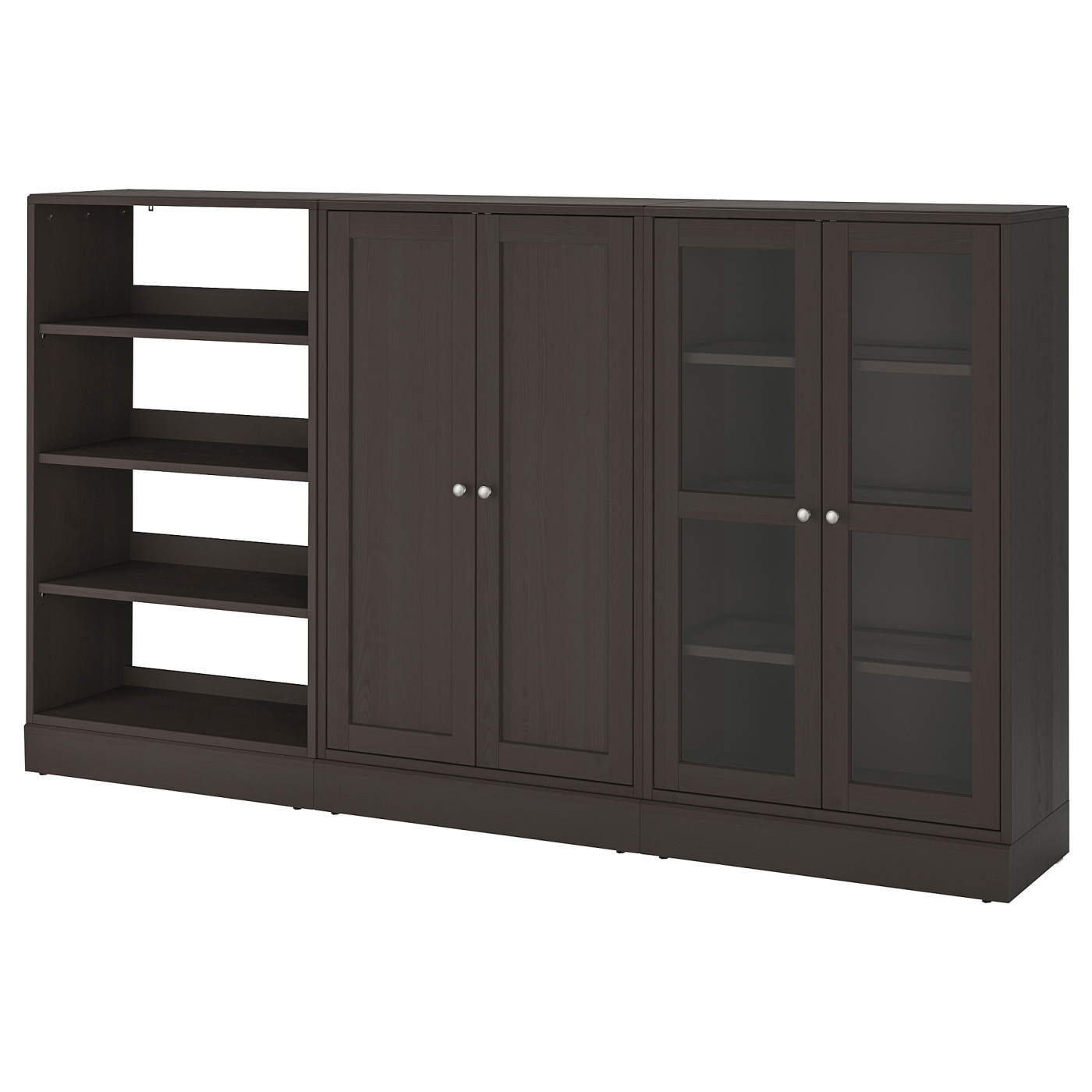 HAVSTA storage combination w glass-doors dark brown - IKEA