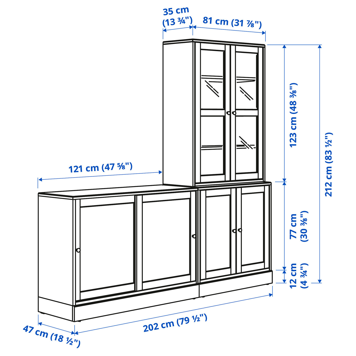 HAVSTA storage combination w sliding doors white - IKEA