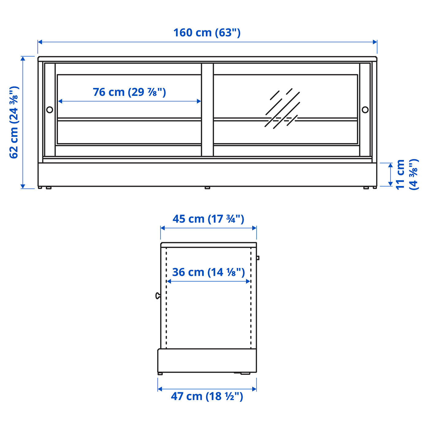 HAVSTA TV bench with plinth dark brown - IKEA