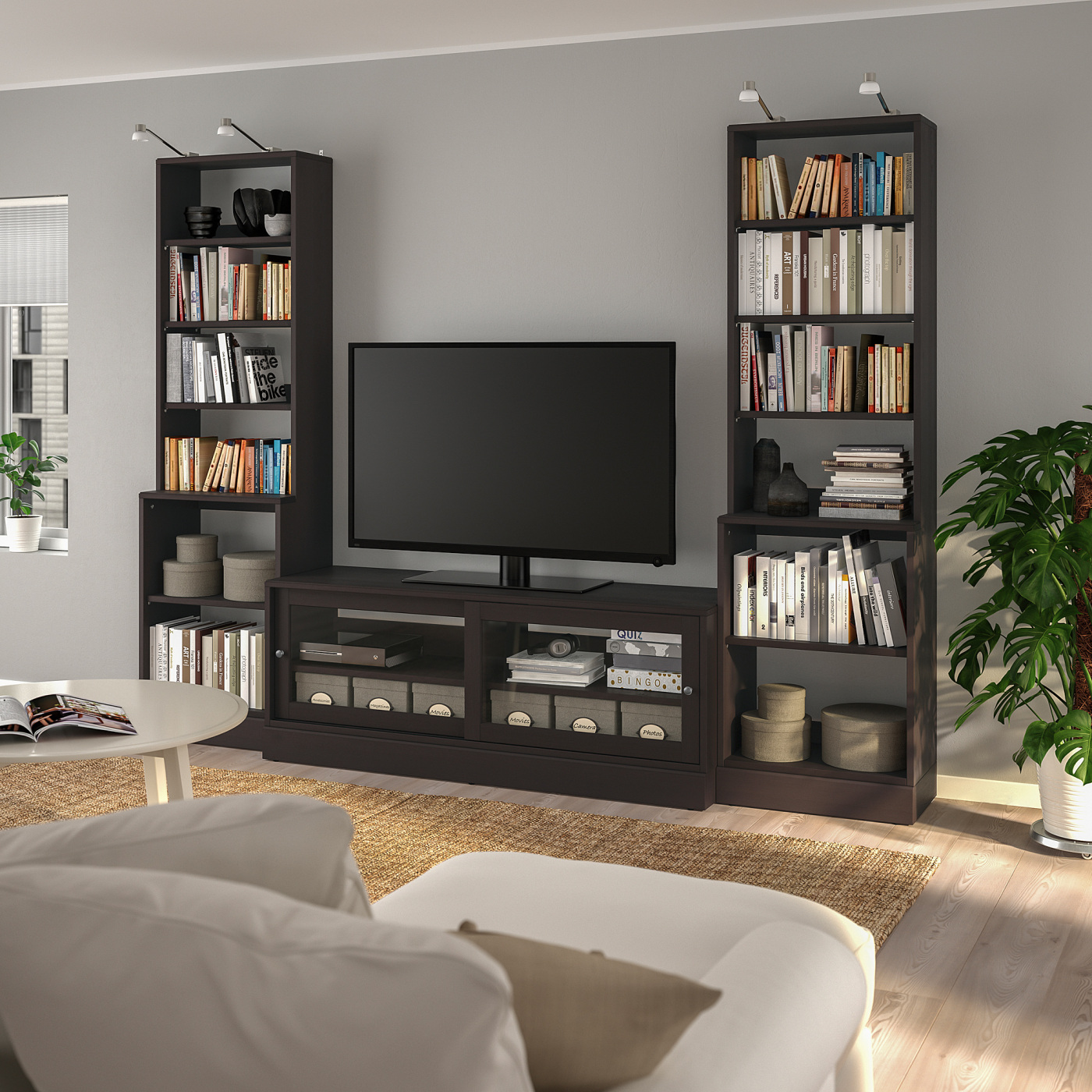 HAVSTA TV storage combination dark brown - IKEA