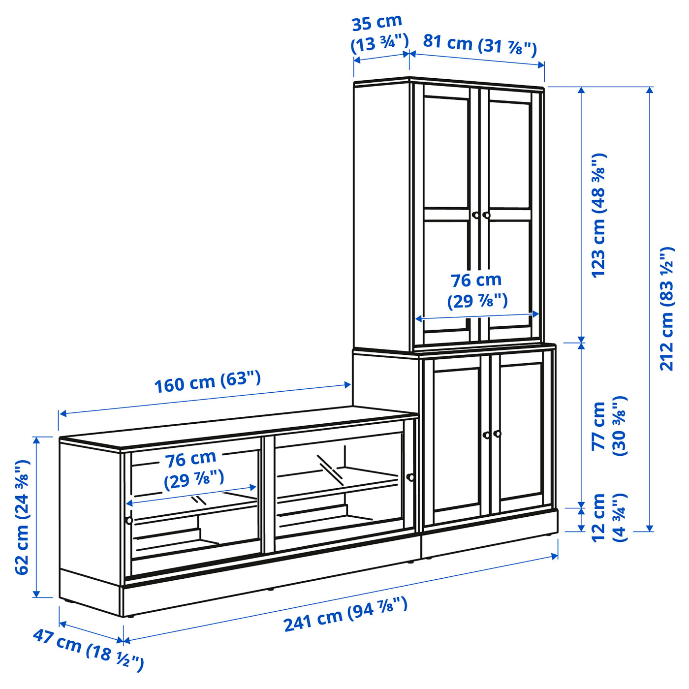HAVSTA TV storage combination/glass doors white - IKEA