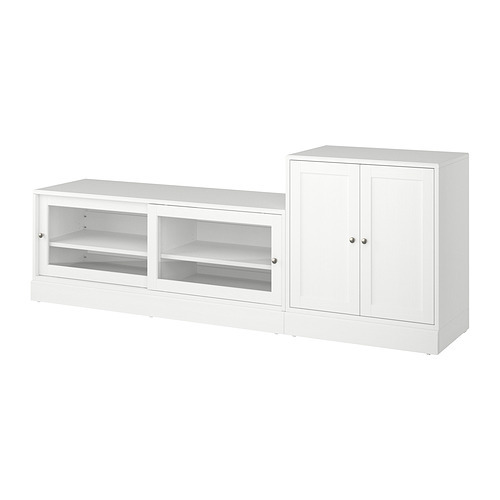 BESTÅ BURS TV bench high-gloss white - IKEA