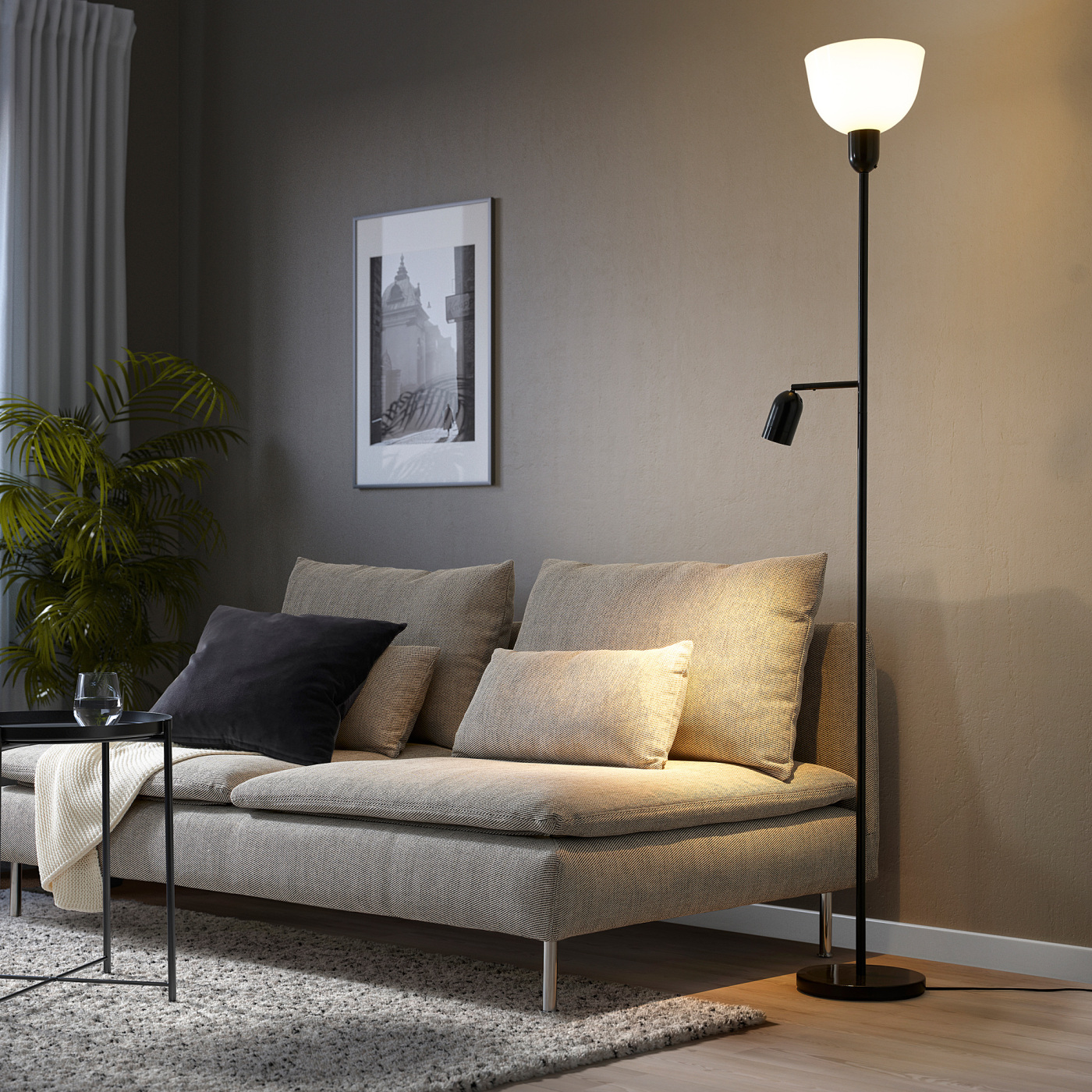 【IKEA】HEKTOGRAM/ヘクトグラム HEKTOGRAM floor uplighter/reading lamp black/white - IKEA