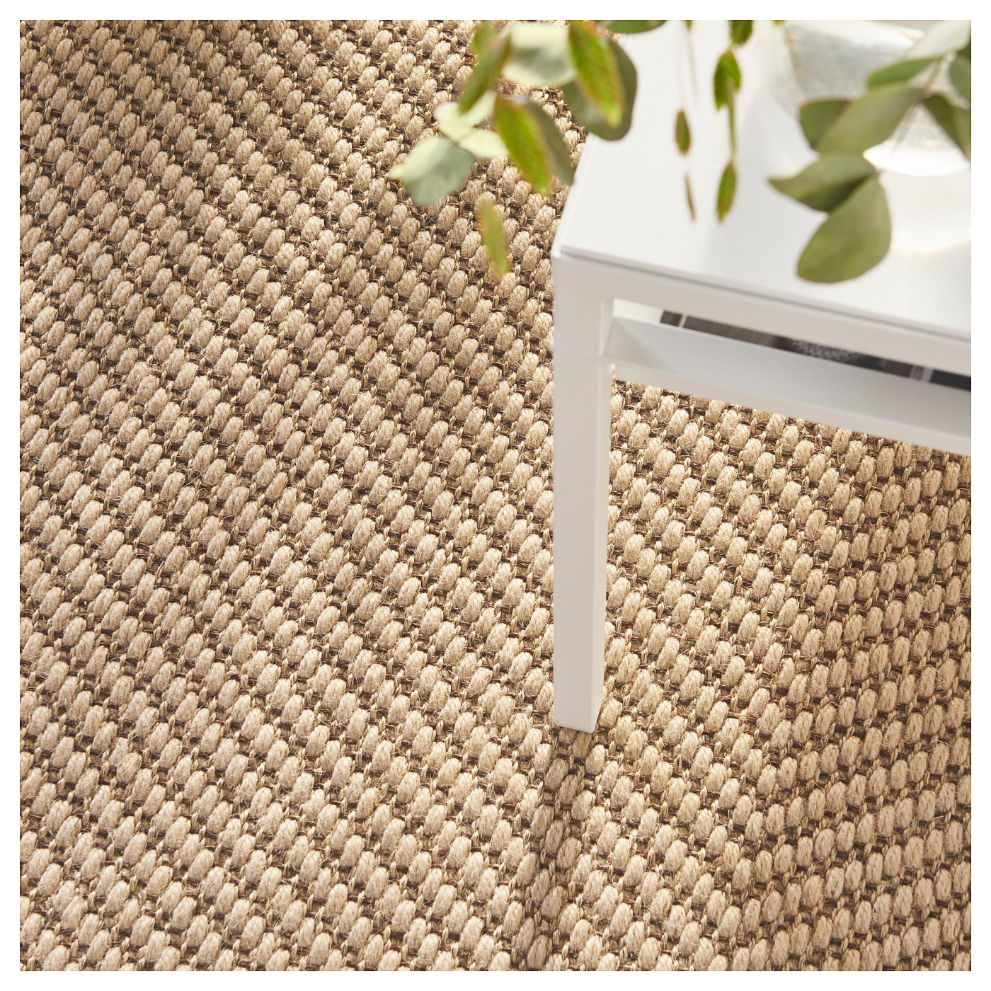 値下！ 天然素材ジュートラグHELLESTED ナチュラルデザイン133×195 HELLESTED rug, flatwoven natural/brown - IKEA