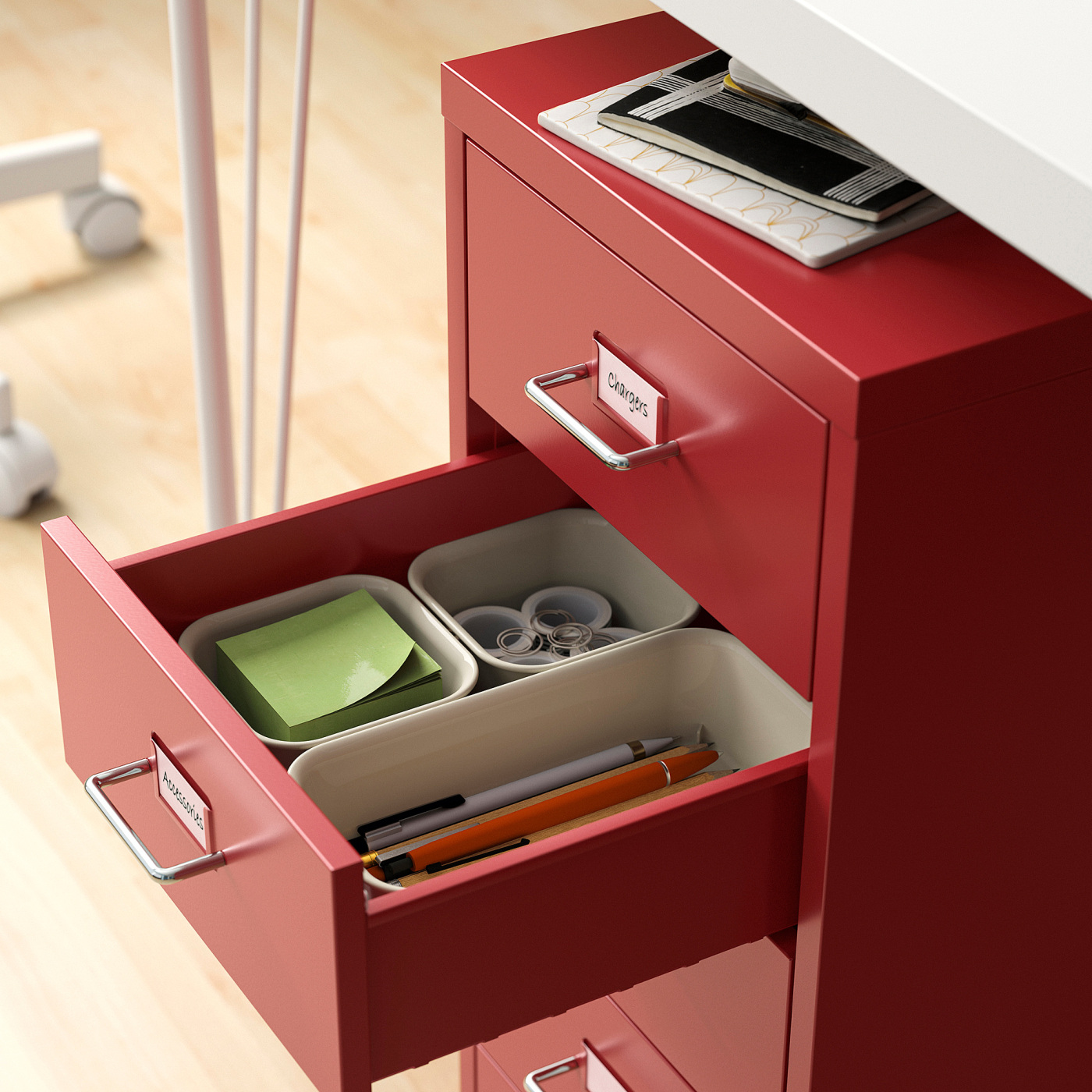 HELMER drawer unit on castors red - IKEA