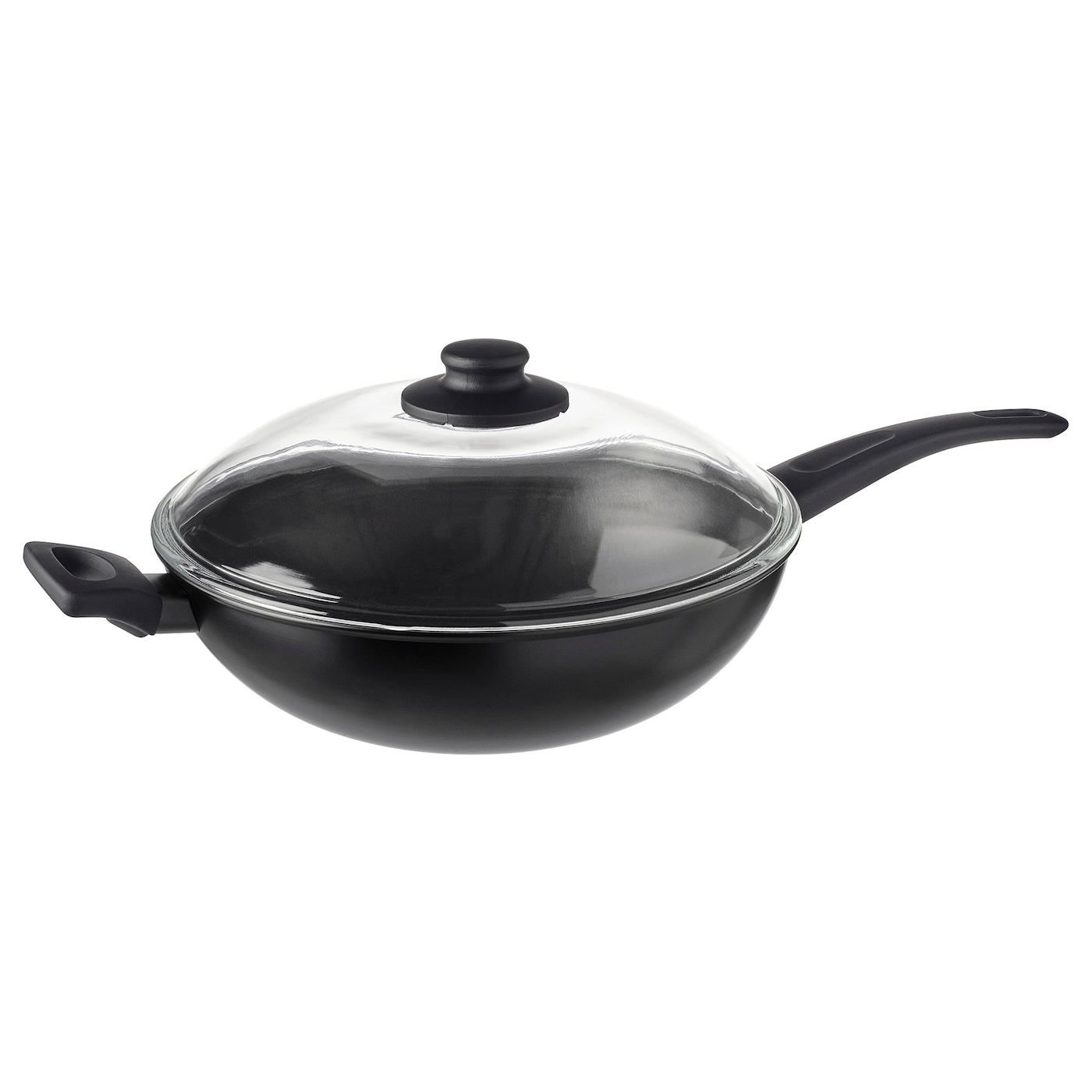 HEMLAGAD wok with lid black IKEA
