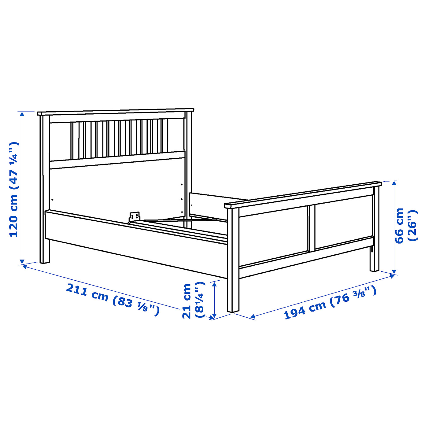 HEMNES bed frame black-brown/Lönset - IKEA