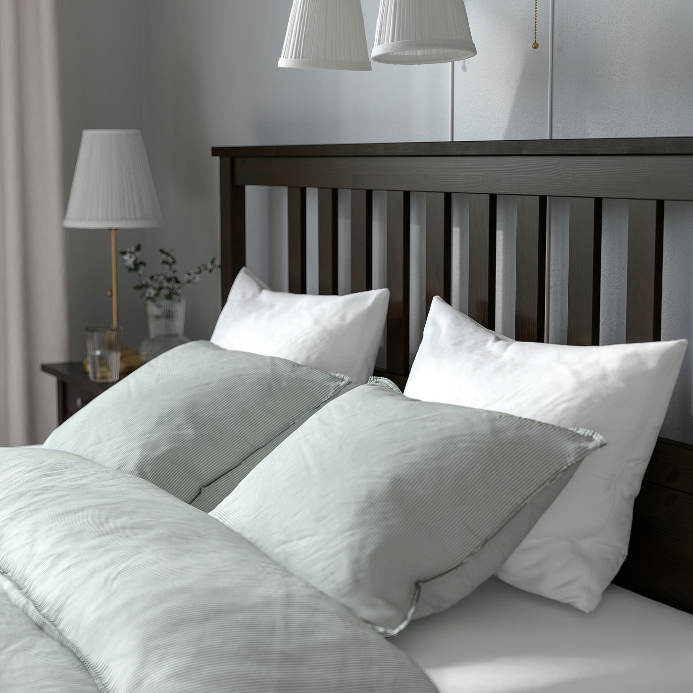 HEMNES bed frame black-brown/Lönset - IKEA