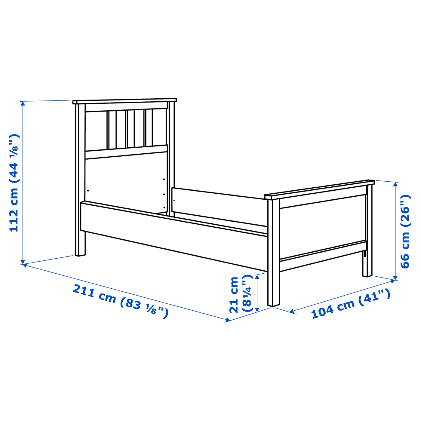 HEMNES bed frame white stain/Lönset - IKEA