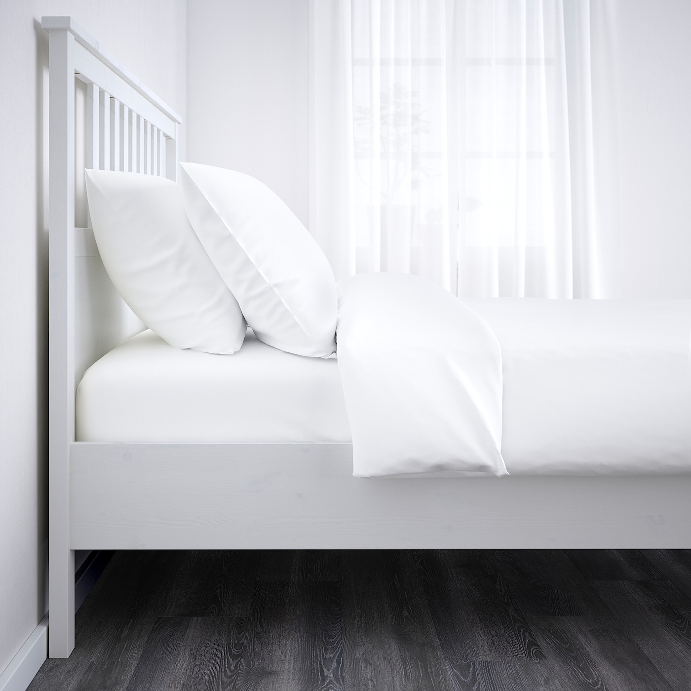 HEMNES ヘムネス ベッドサイドテーブル, ホワイトステイン