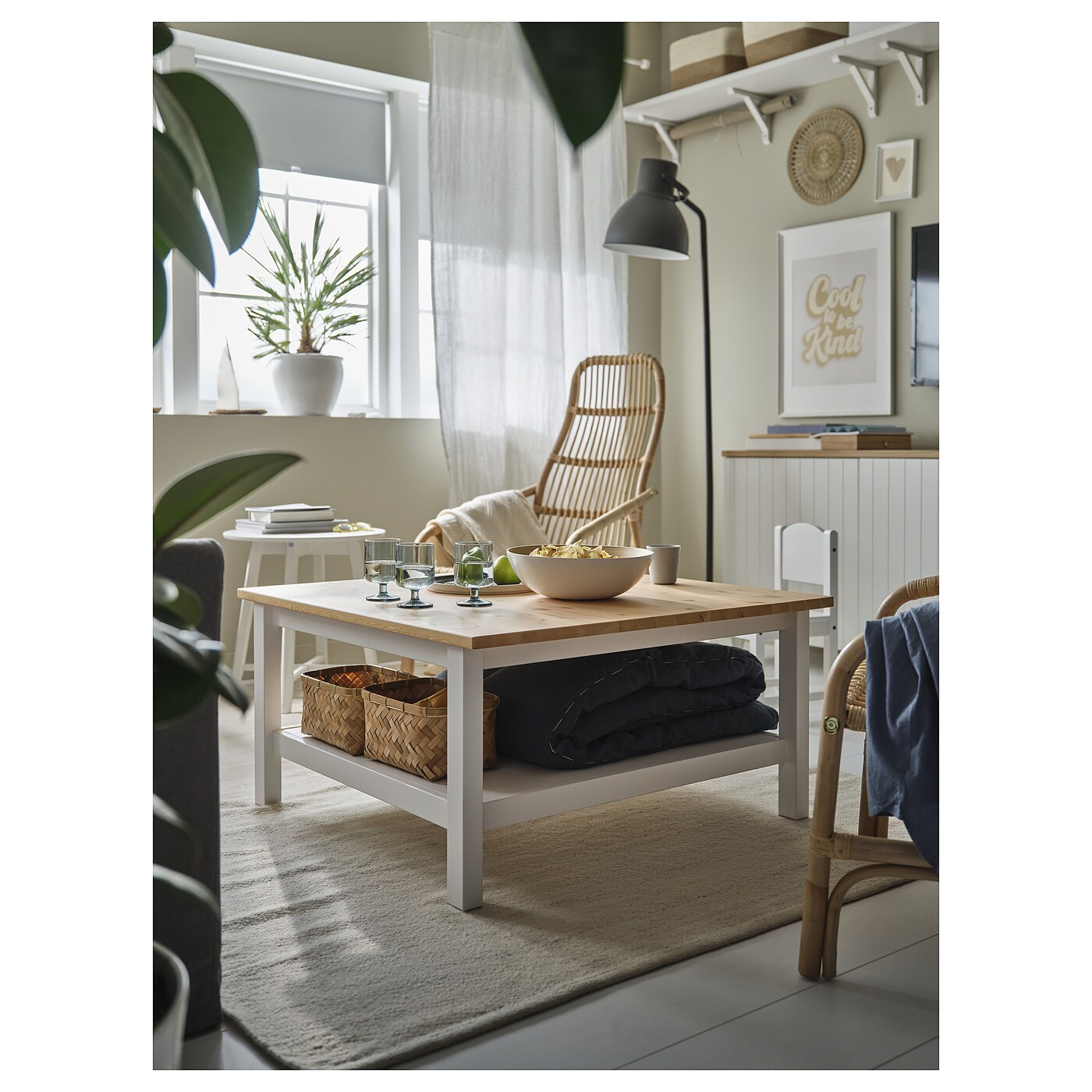 HEMNES coffee table white stain/light brown - IKEA