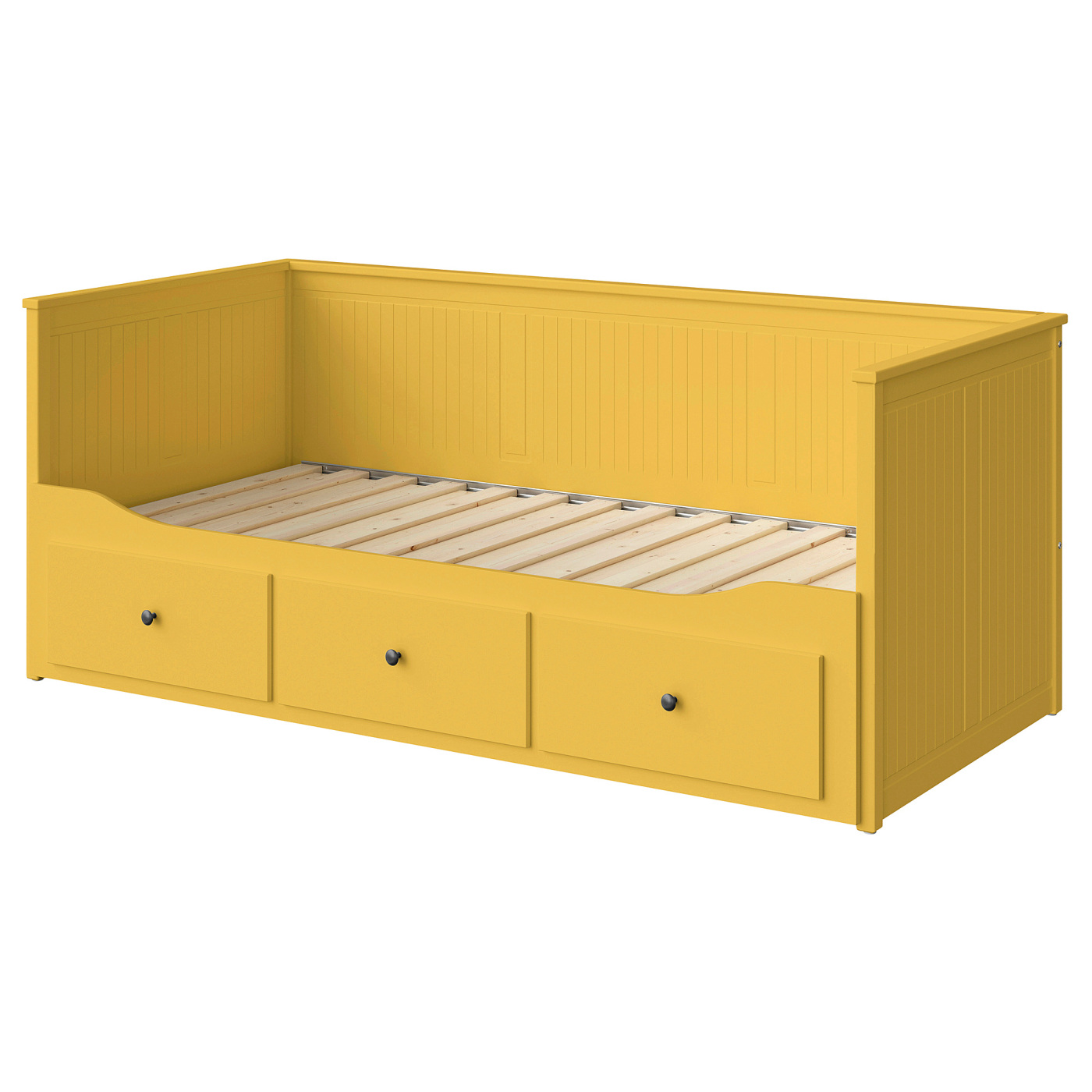 HEMNES day-bed frame with 3 drawers yellow - IKEA