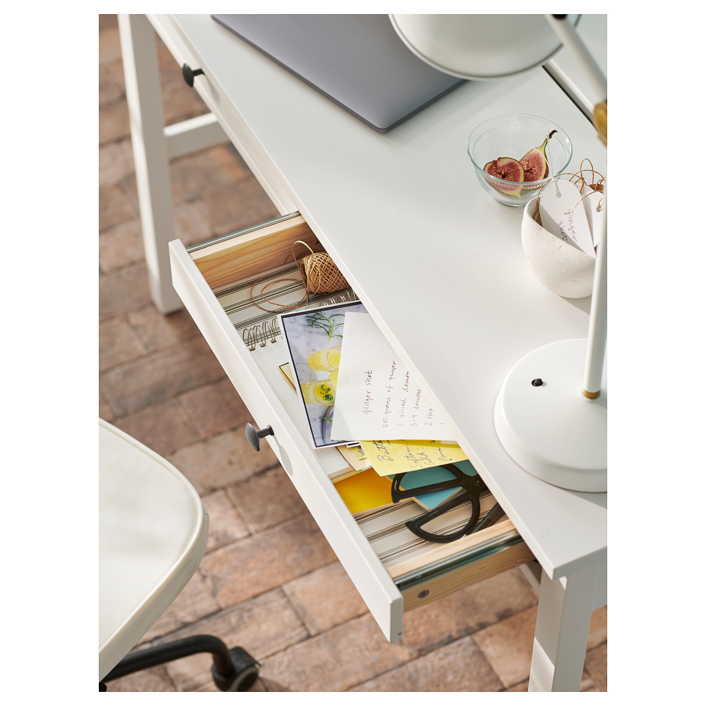 HEMNES desk with 2 drawers white stain - IKEA