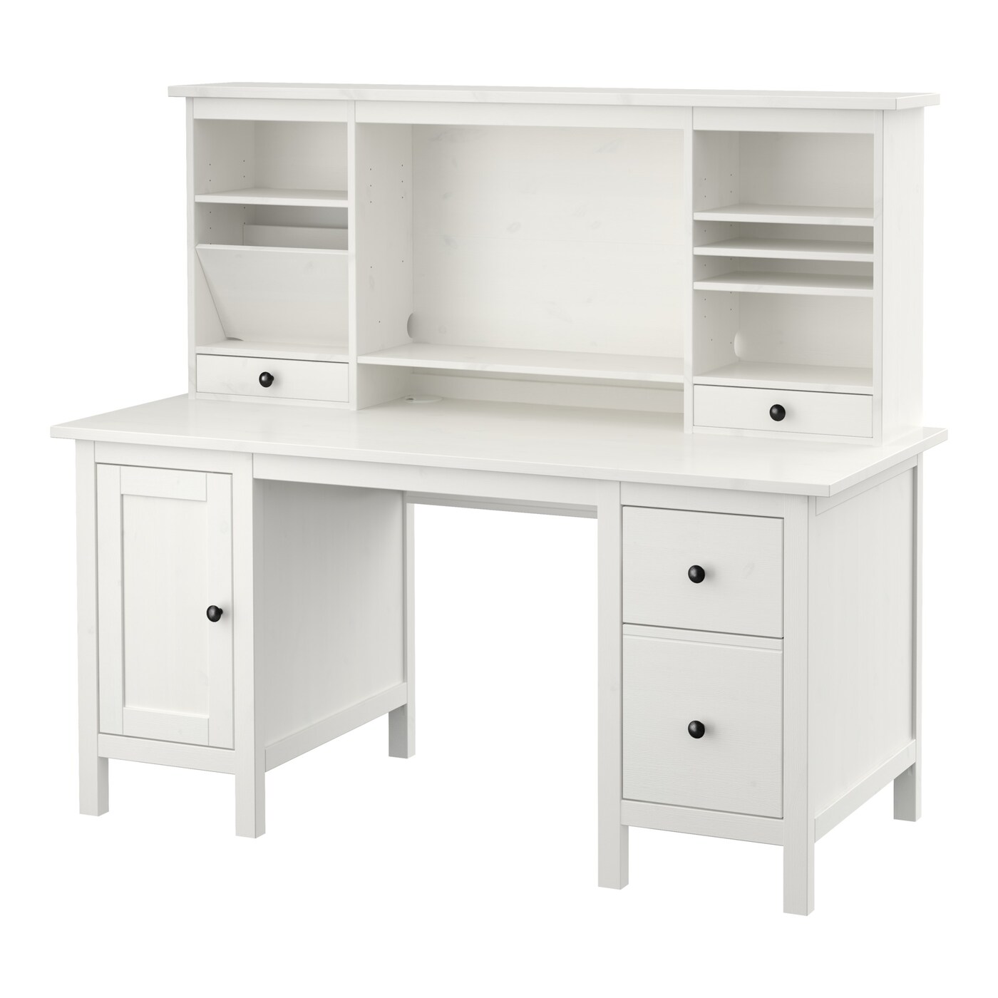 HEMNES desk with add-on unit white stain - IKEA