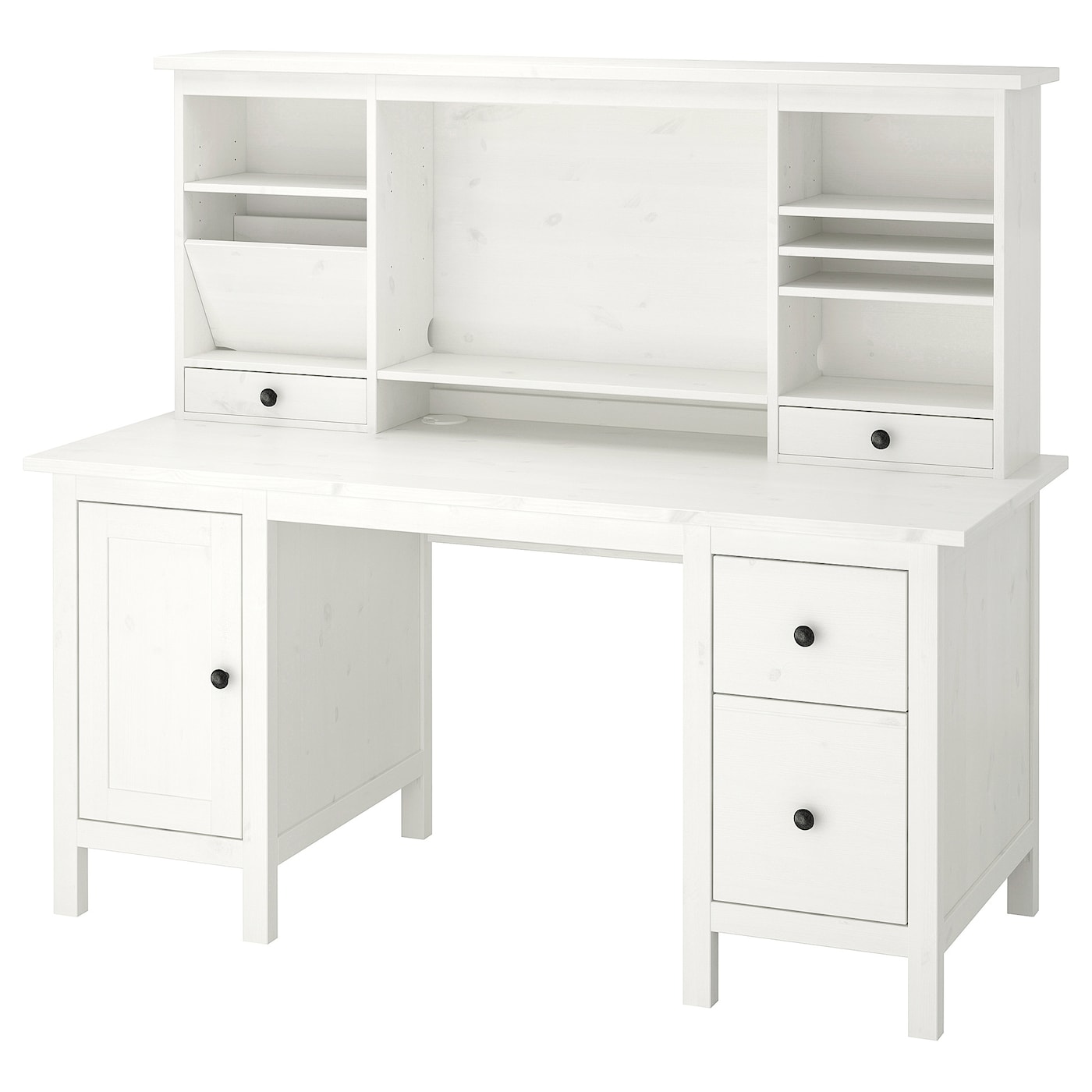 HEMNES desk with add-on unit white stain - IKEA