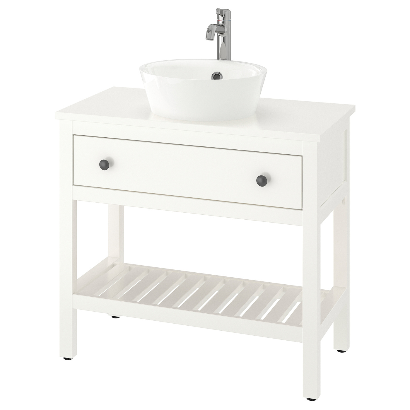 HEMNES / KATTEVIK open wsh-stnd w drw/wash-basin/tap white - IKEA